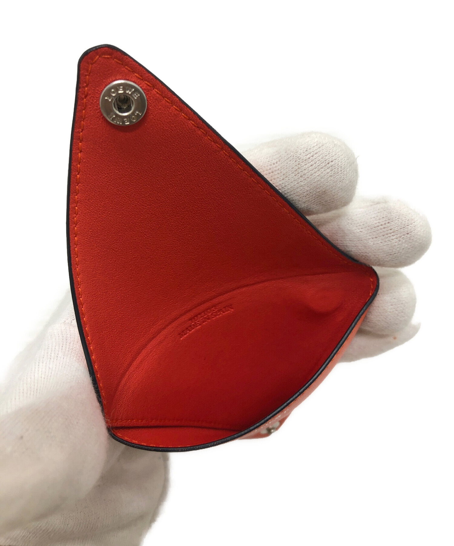 中古・古着通販】LOEWE (ロエベ) トライアングルコインケース オレンジ 
