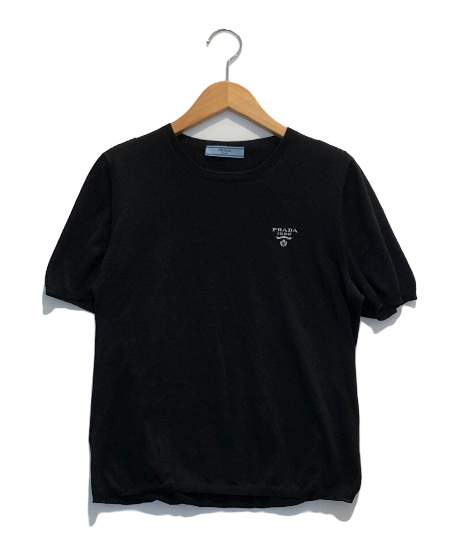 中古・古着通販】PRADA (プラダ) コットンシルク半袖ニット 中古・古着通販】PRADA (プラダ) コットンシルク半袖ニット