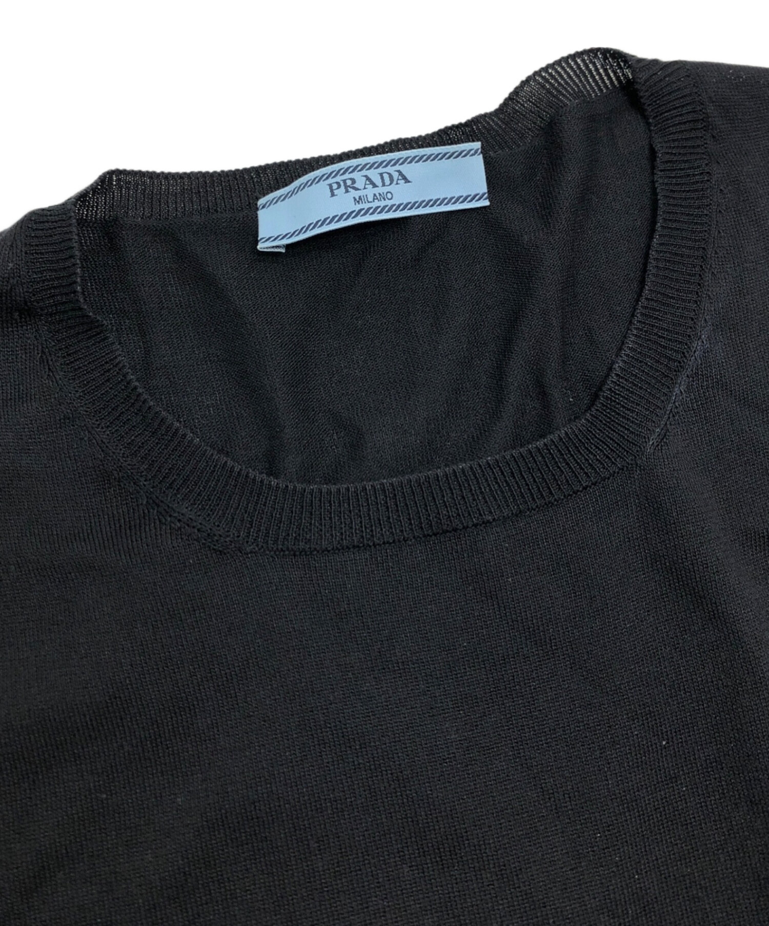中古・古着通販】PRADA (プラダ) コットンシルク半袖ニット 中古・古着通販】PRADA (プラダ) コットンシルク半袖ニット