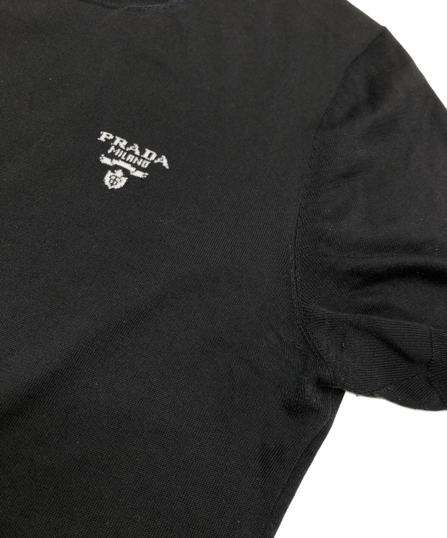 中古・古着通販】PRADA (プラダ) コットンシルク半袖ニット 中古・古着通販】PRADA (プラダ) コットンシルク半袖ニット