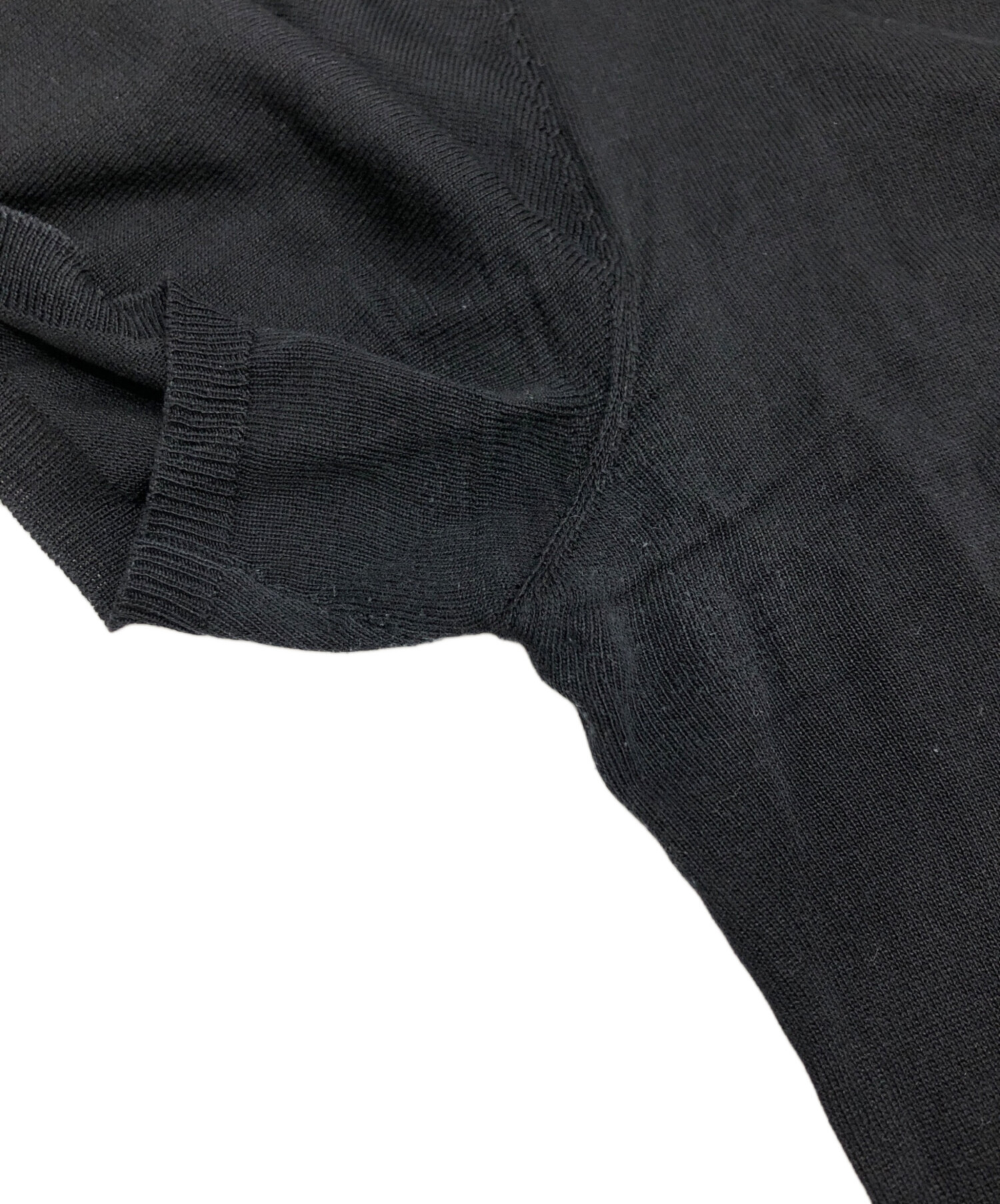 中古・古着通販】PRADA (プラダ) コットンシルク半袖ニット ブラック