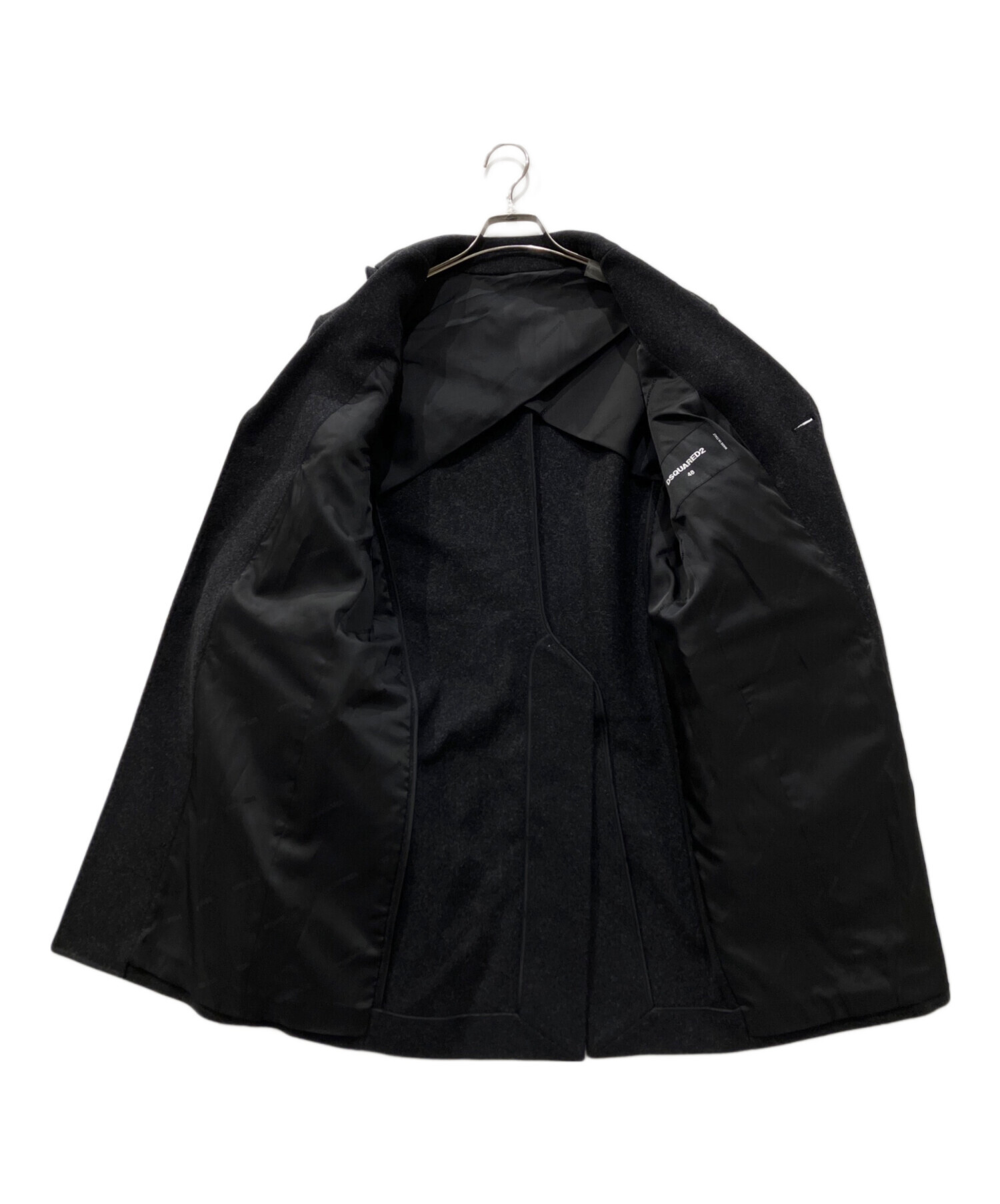 【希少】DSQUARED2 チェスターコート 48 ダークネイビー 上質メル 中古・古着通販】DSQUARED2 (ディースクエアード) チェスターコート
