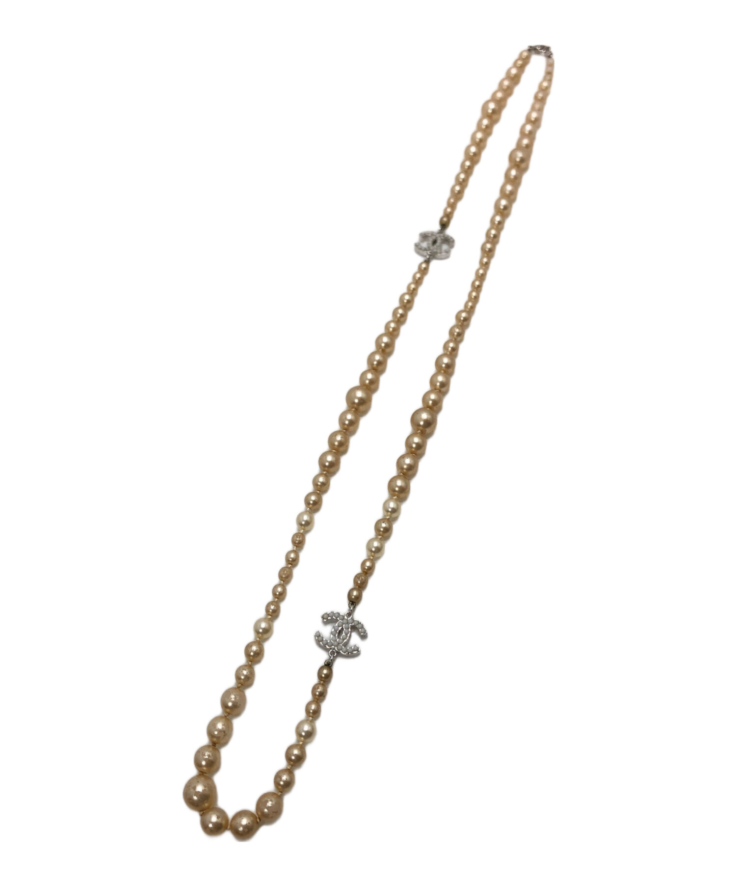 中古・古着通販】CHANEL (シャネル) パールネックレス アイボリー
