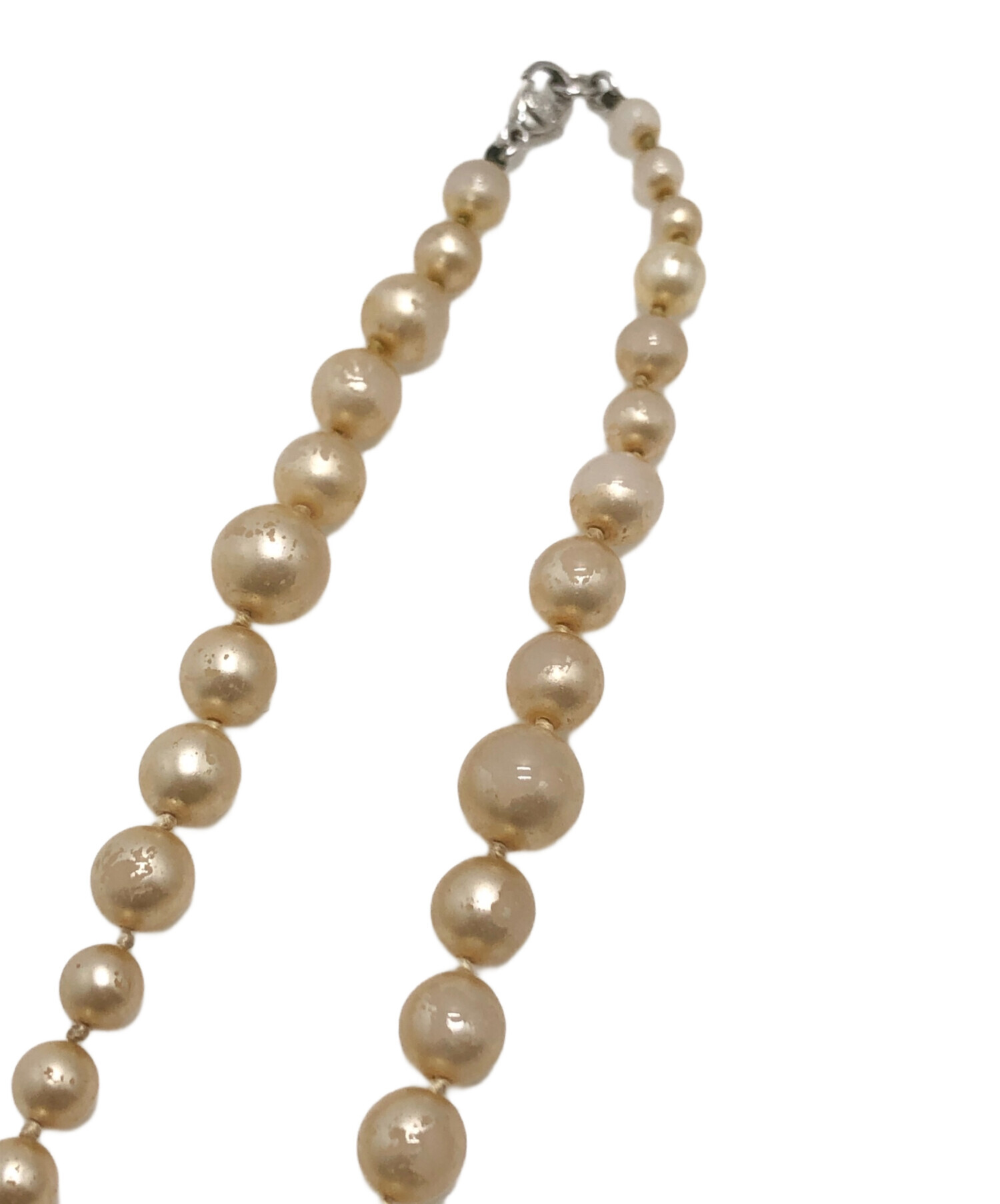 ジャンク CHANEL パールネックレス A12A 中古・古着通販】CHANEL (シャネル) パールネックレス アイボリー