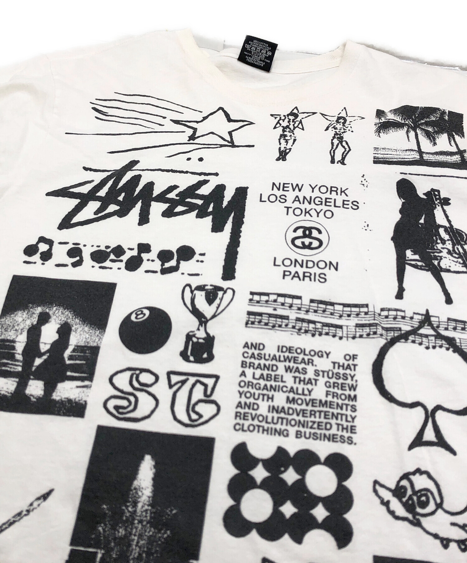 中古・古着通販】stussy (ステューシー) Tシャツ ホワイト サイズ:M 