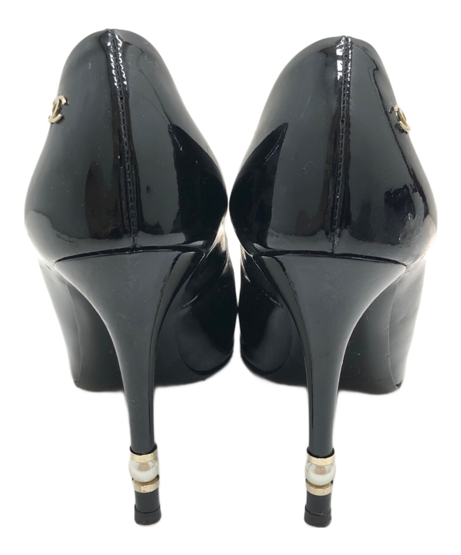 中古・古着通販】CHANEL (シャネル) オープントゥパンプス ブラック