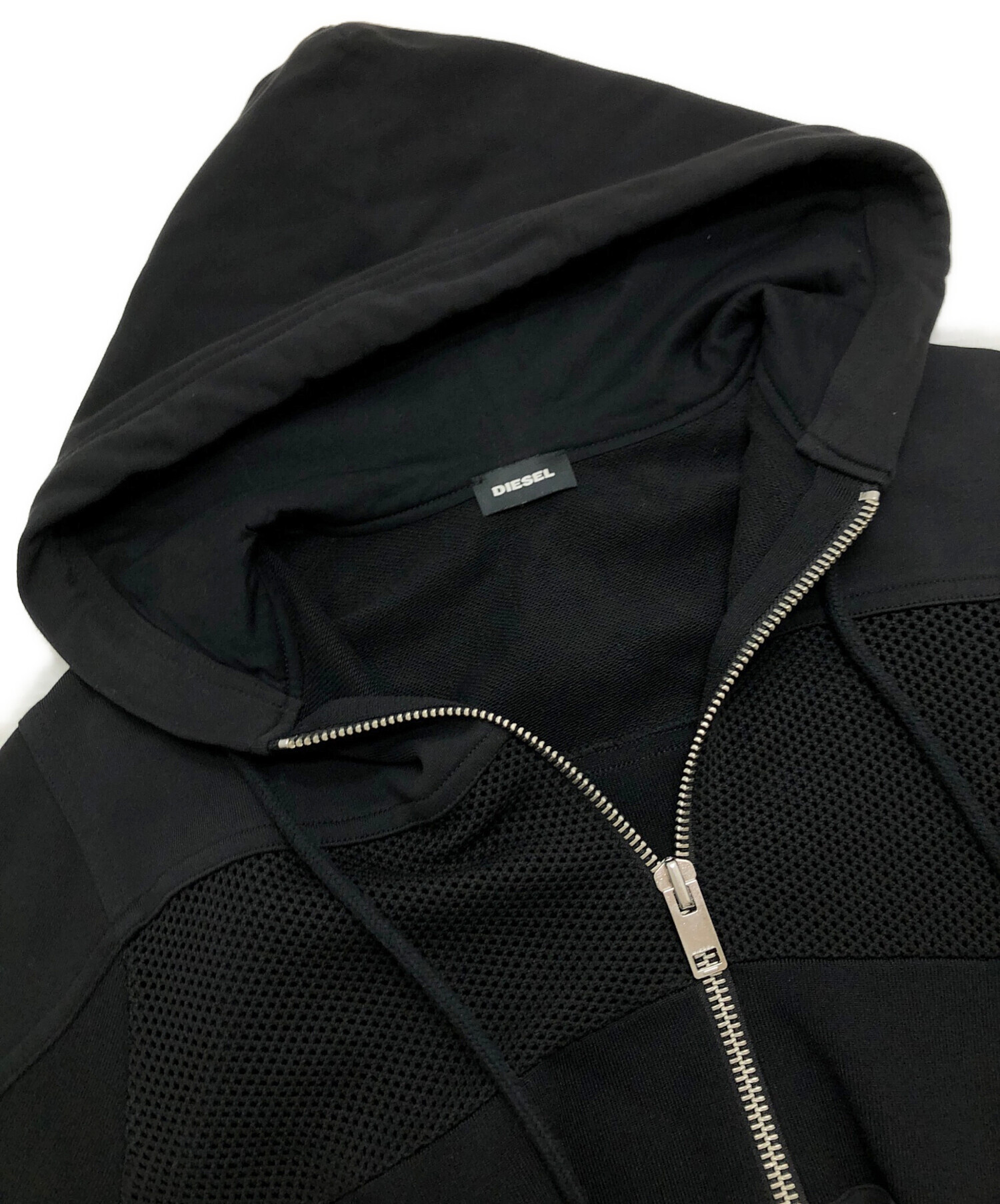 中古・古着通販】DIESEL (ディーゼル) ジップパーカー ブラック サイズ