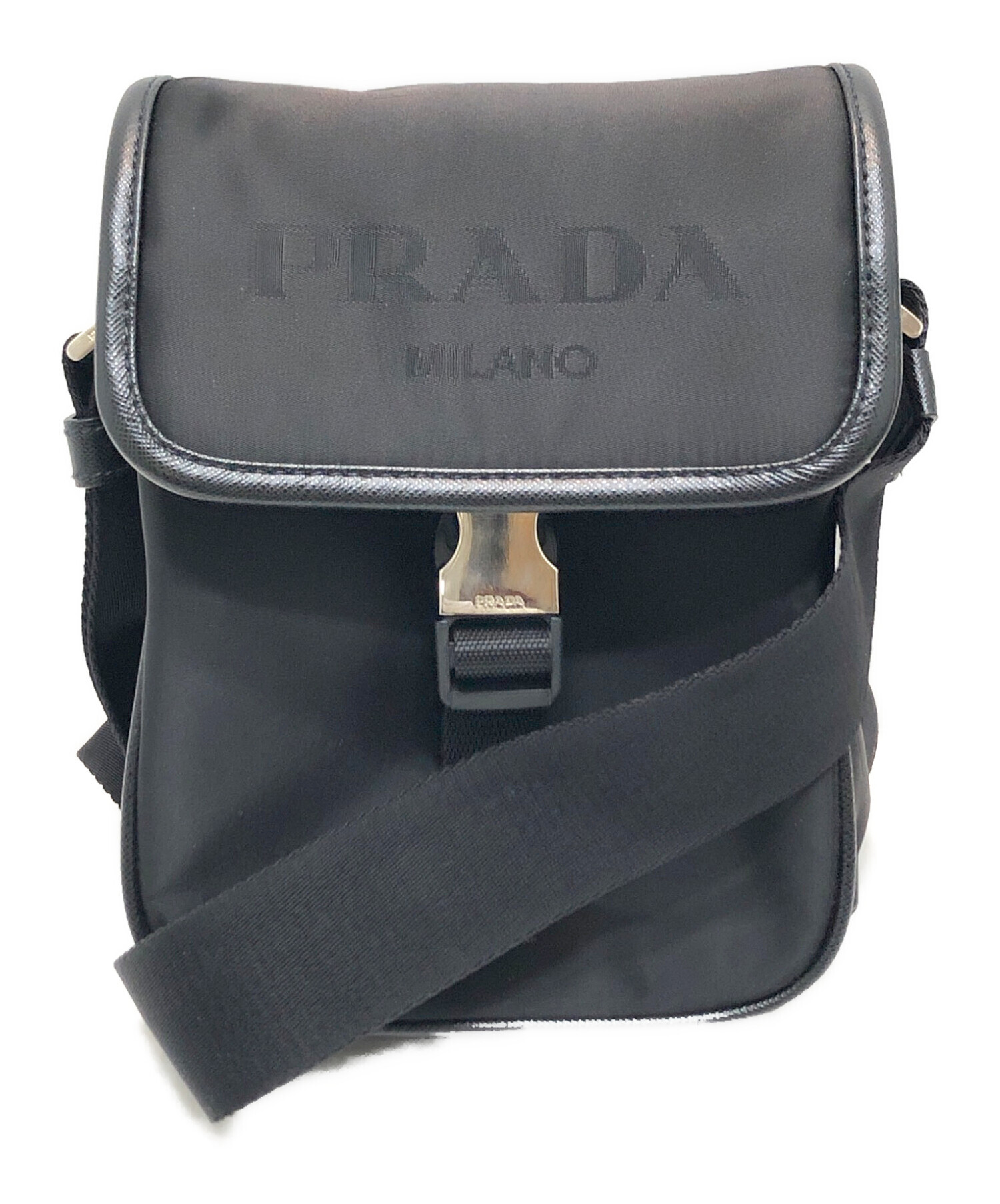 中古・古着通販】PRADA (プラダ) ナイロンショルダーバッグ ブラック 