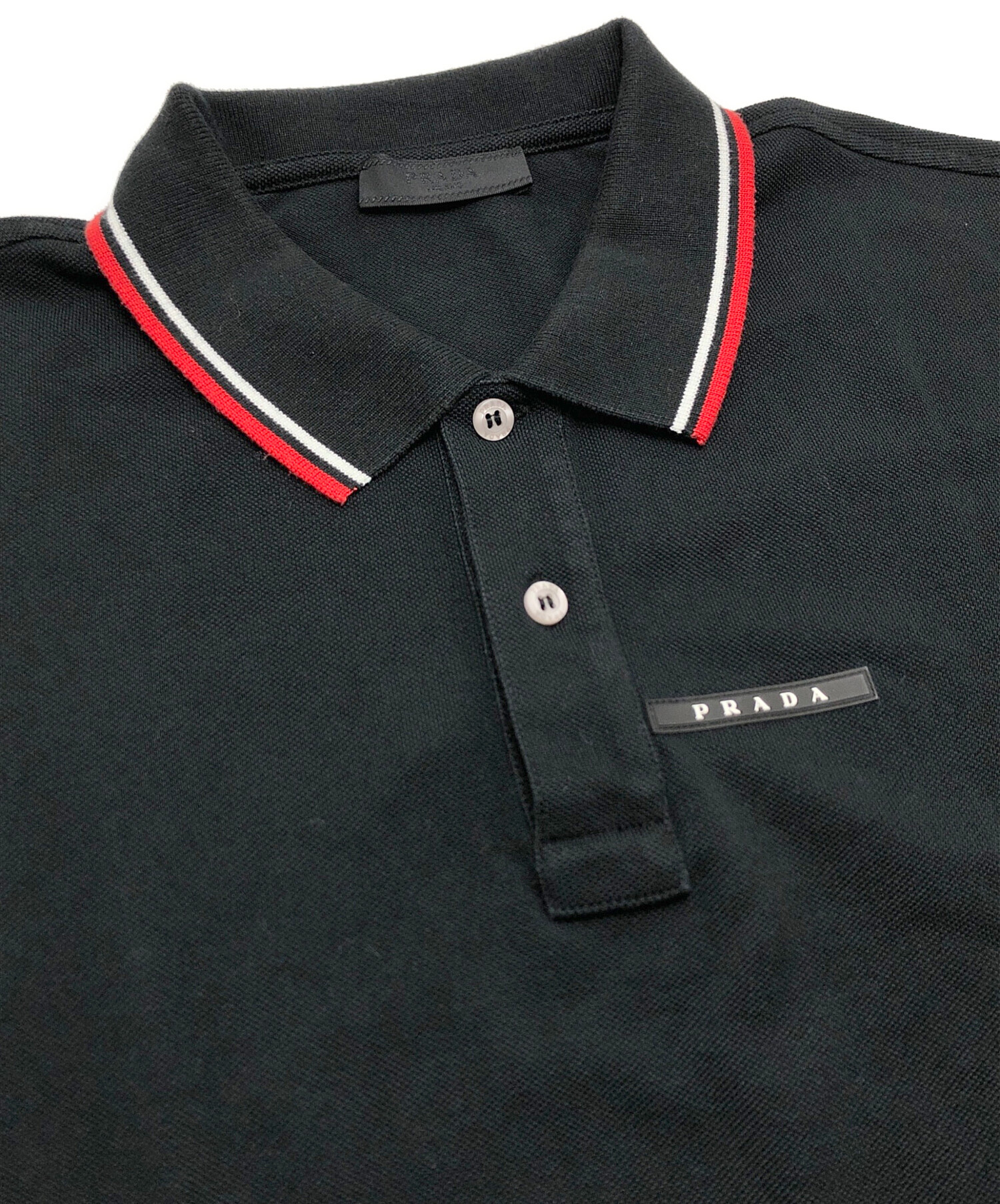 中古・古着通販】PRADA (プラダ) ポロシャツ ブラック サイズ:L 