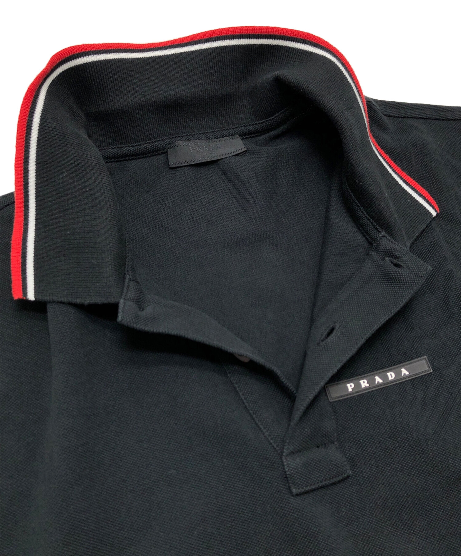 中古・古着通販】PRADA (プラダ) ポロシャツ ブラック サイズ:L
