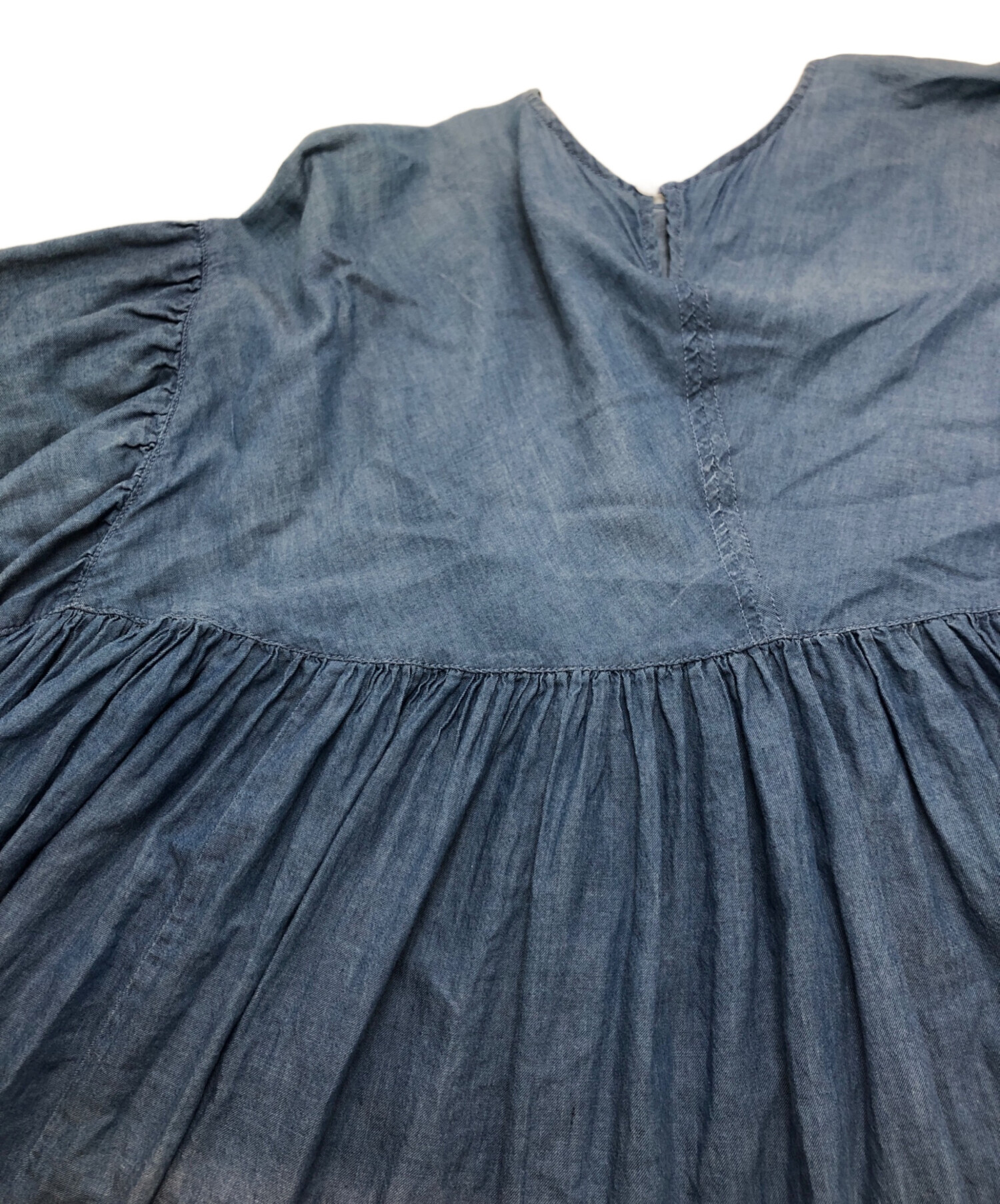 中古・古着通販】BEARDSLEY (ビアズリー) シフォンデニムギャザー 