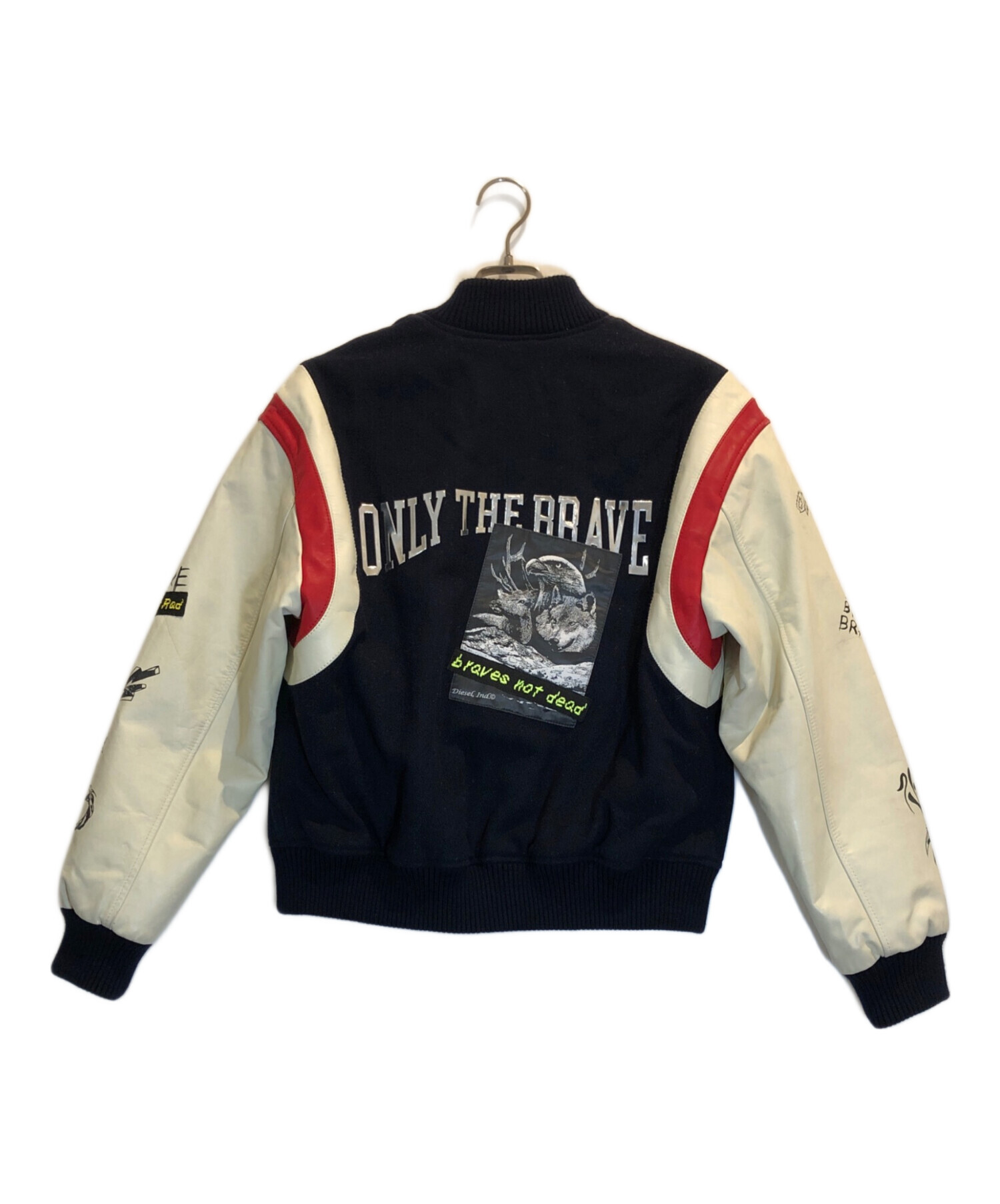 中古・古着通販】DIESEL (ディーゼル) 袖レザーグラフィックスタジャン 
