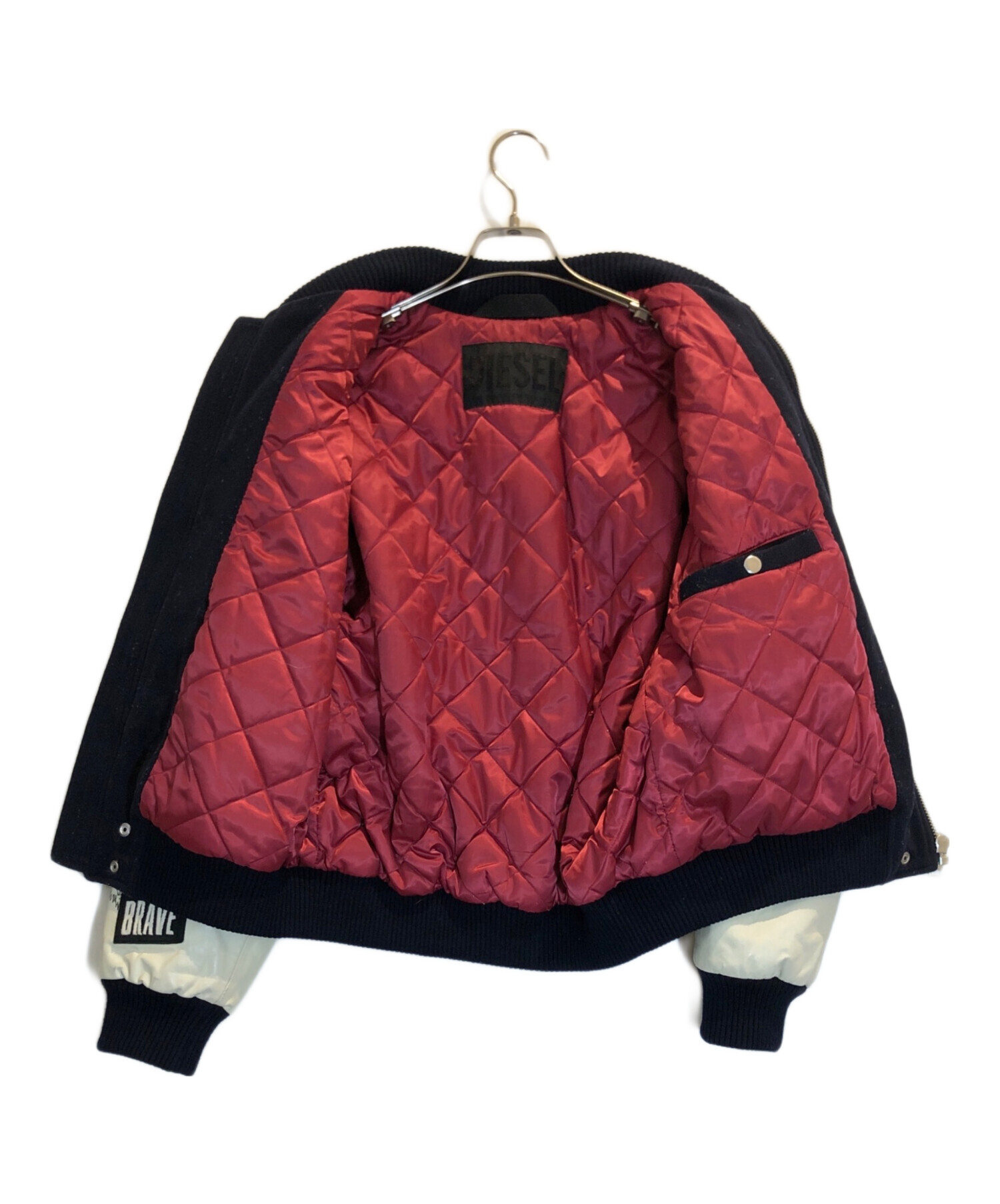 中古・古着通販】DIESEL (ディーゼル) 袖レザーグラフィックスタジャン 