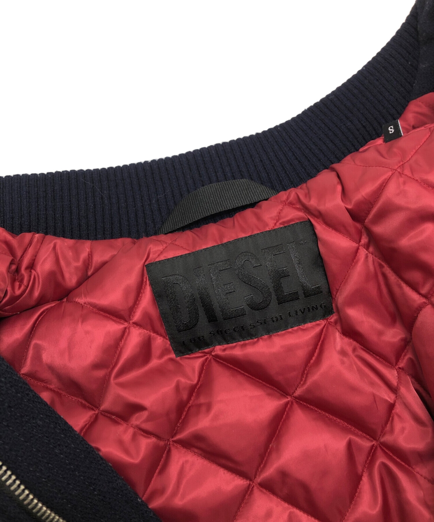 DIESEL (ディーゼル) 袖レザーグラフィックスタジャン サイズ:S 