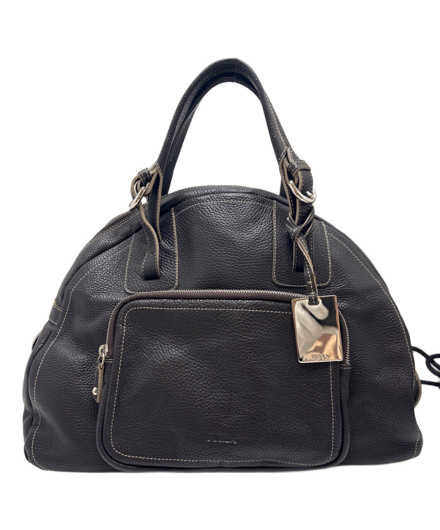 【未使用級】フルラ ファンタスティカ S 2way ハンドバッグ レザー 黒 中古・古着通販】FURLA (フルラ) ハンドバッグ ブラック｜ブランド