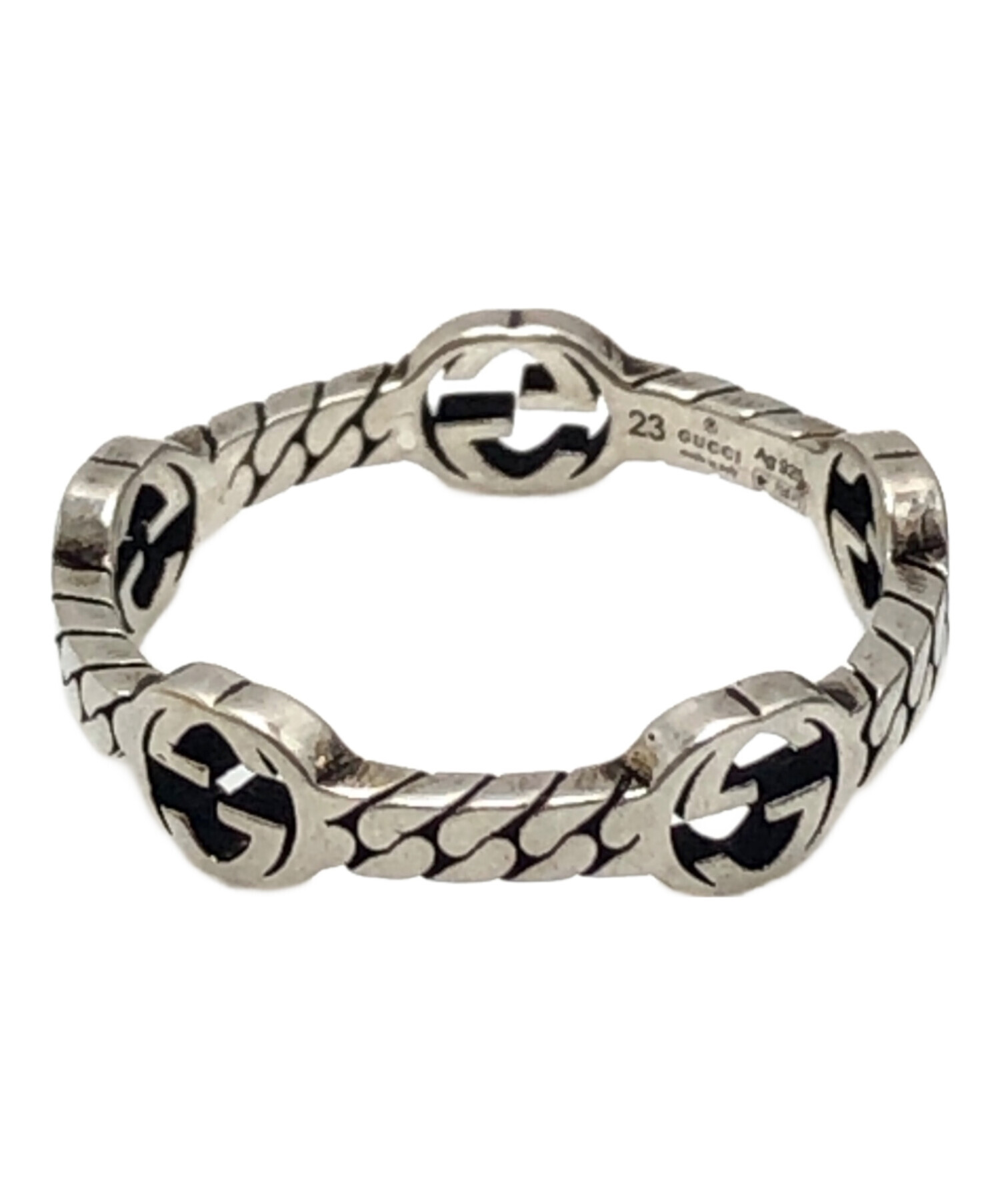中古・古着通販】GUCCI (グッチ) インターロッキングGチェーンリング
