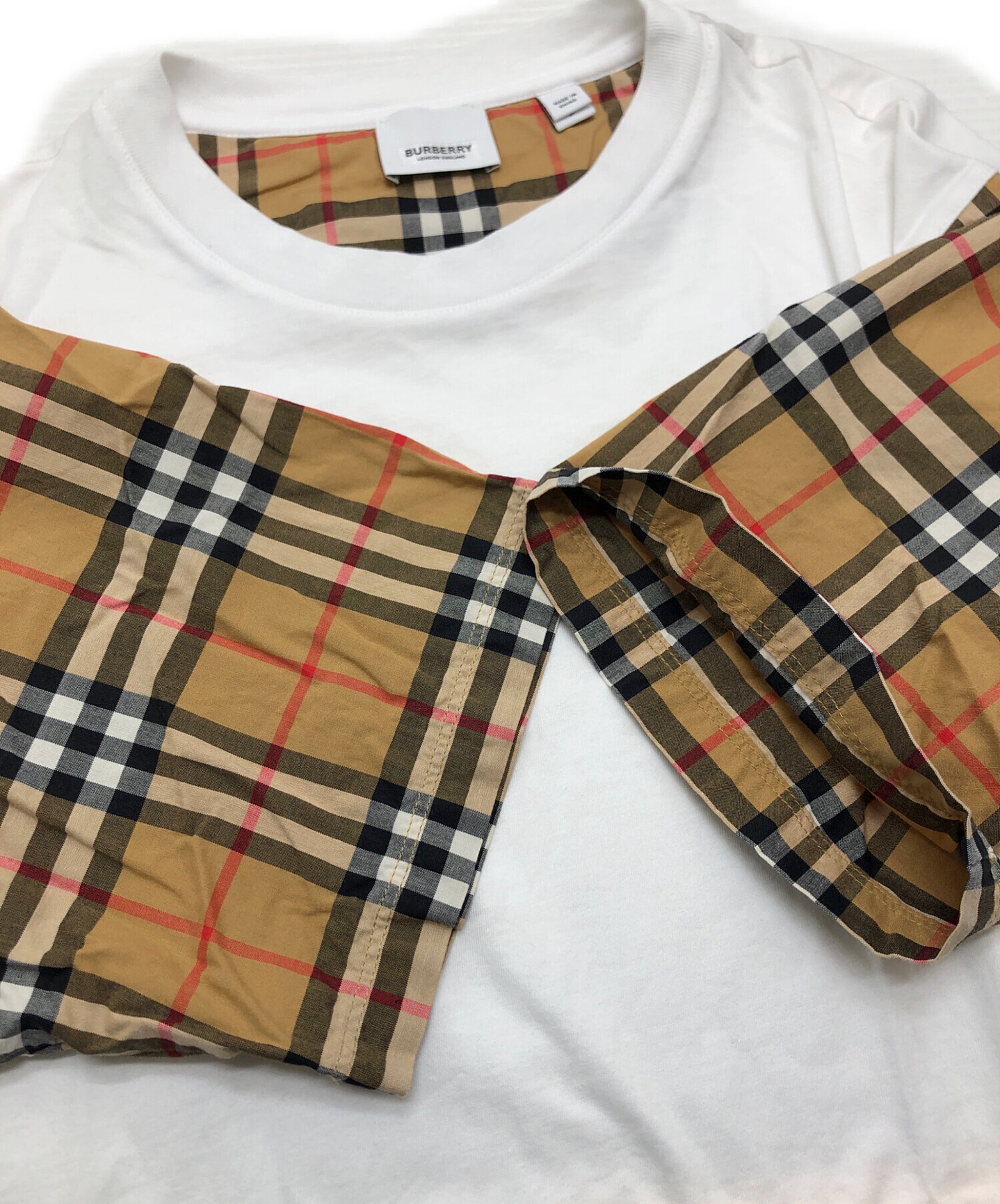 中古・古着通販】BURBERRY (バーバリー) ヴィンテージチェック切替T 
