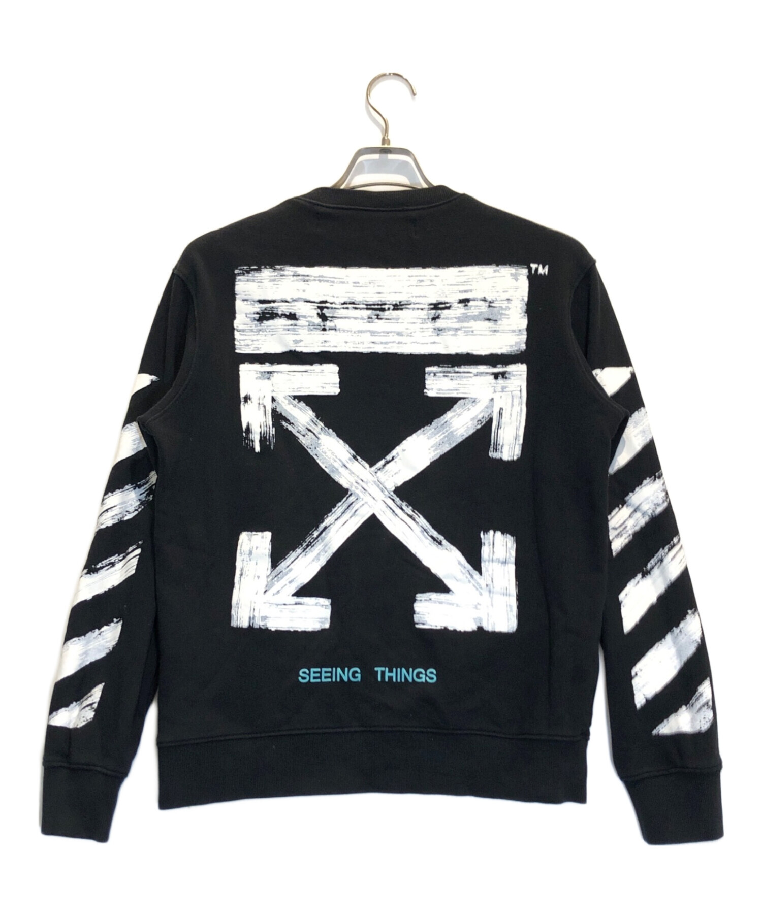 中古・古着通販】OFFWHITE (オフホワイト) スウェット ブラック サイズ 