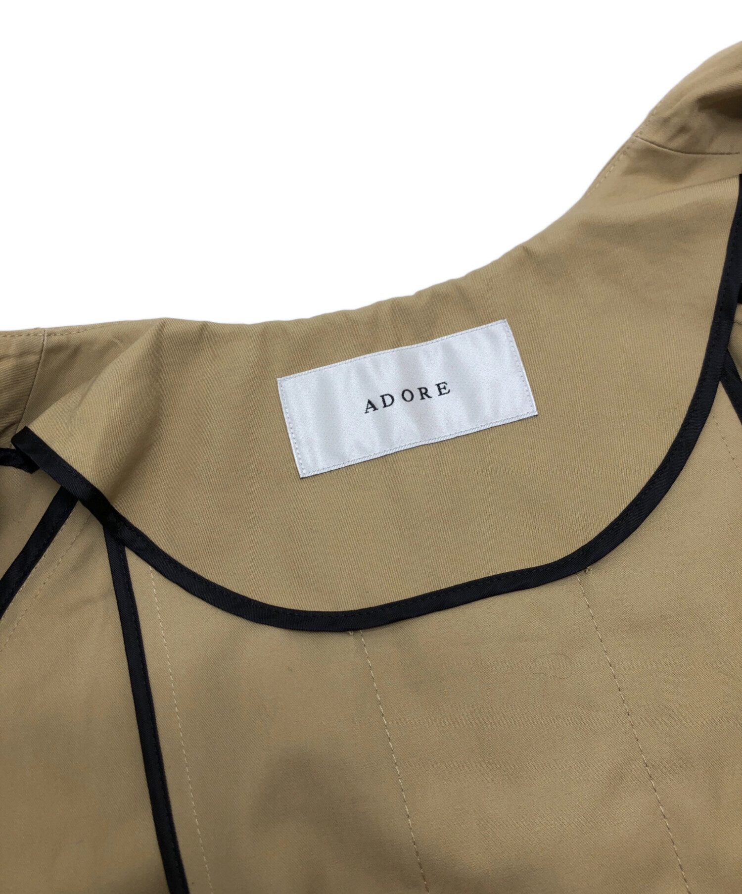 ADORE アドーア S コンパクトコットンノーカラーコート ベージュ 春 36 ADORE アドーア S コンパクトコットンノーカラーコート ベージュ 春 36