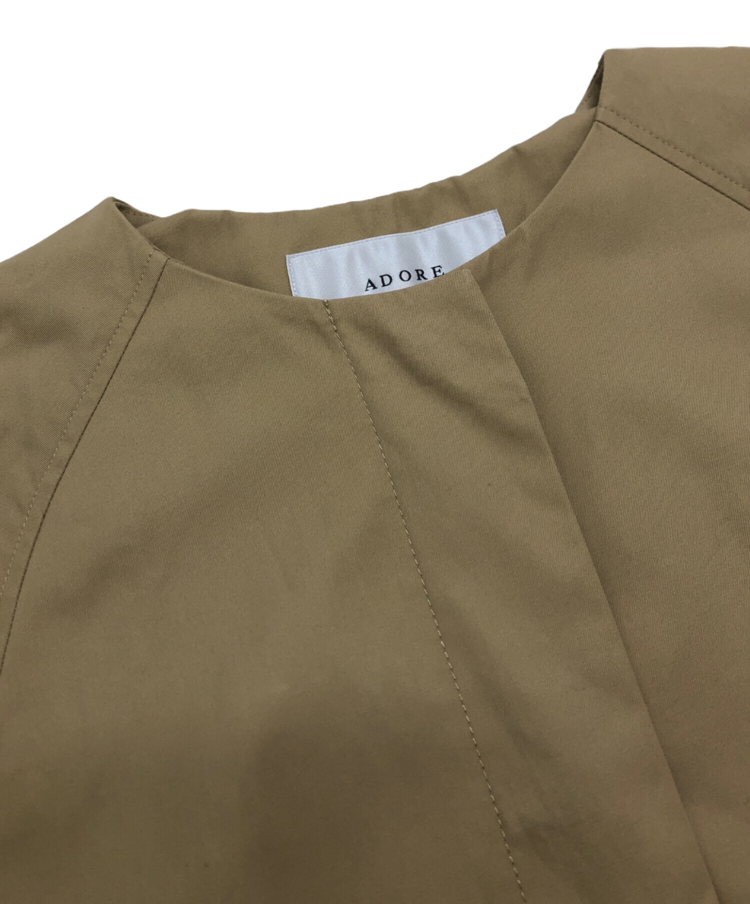 ADORE アドーア S コンパクトコットンノーカラーコート ベージュ 春 36 ADORE アドーア S コンパクトコットンノーカラーコート ベージュ 春 36
