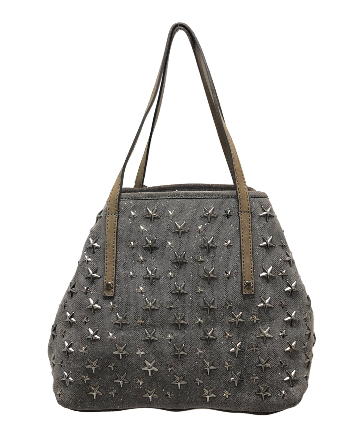 本物 ジミーチュウ JIMMY CHOO スタースタッズ ショルダーバッグ ポシェット レザー グレージュ Star Studs バッグ 中古・ JIMMY CHOO ジミーチュウ スタッズ チェーンポシェット ポーチ レザー