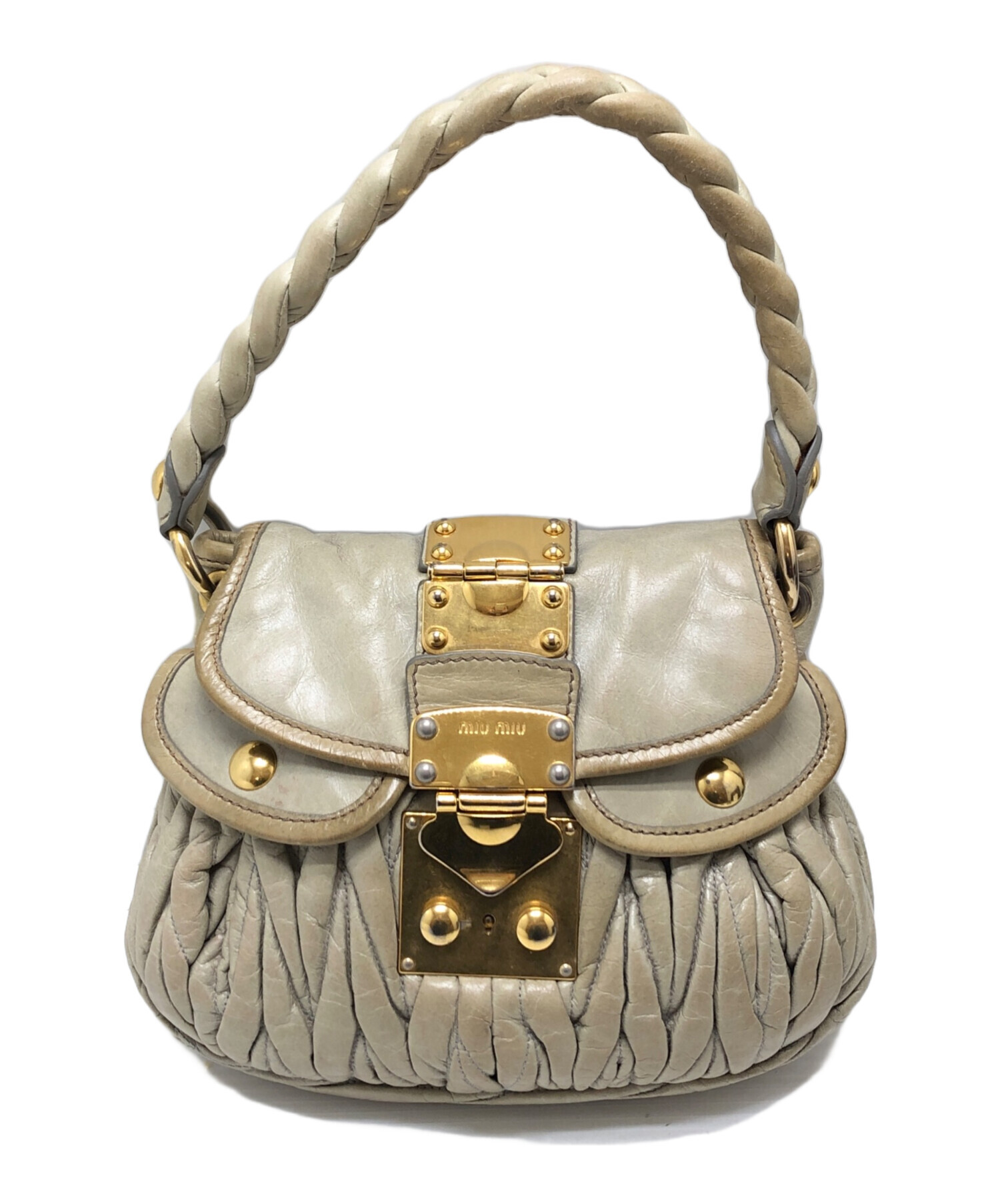 MIU MIU ミュウミュウ 2WAYバッグ ベージュ系 [240001974412 