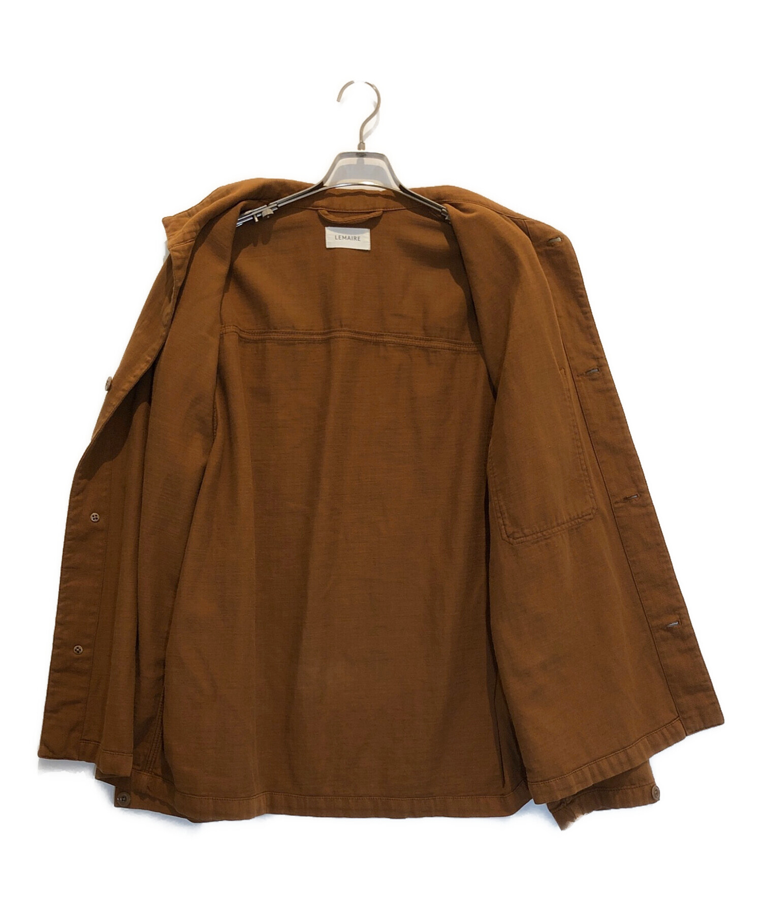 中古・古着通販】LEMAIRE (ルメール) STAND COLLAR OVERSHIRT ブラウン