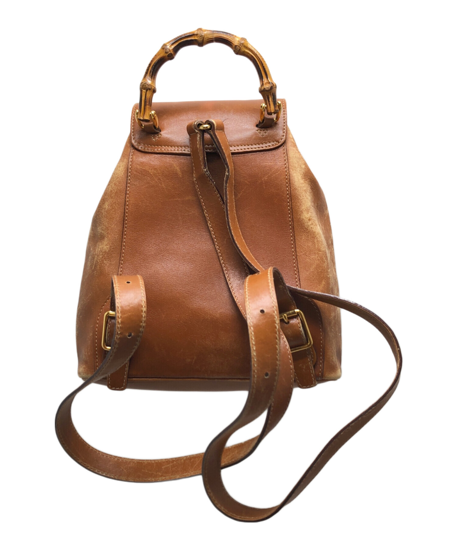 中古・古着通販】GUCCI (グッチ) レザー ミニリュック ブラウン 