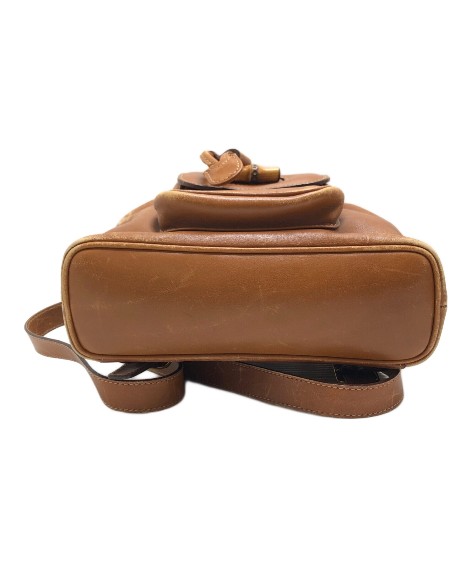 中古・古着通販】GUCCI (グッチ) レザー ミニリュック ブラウン