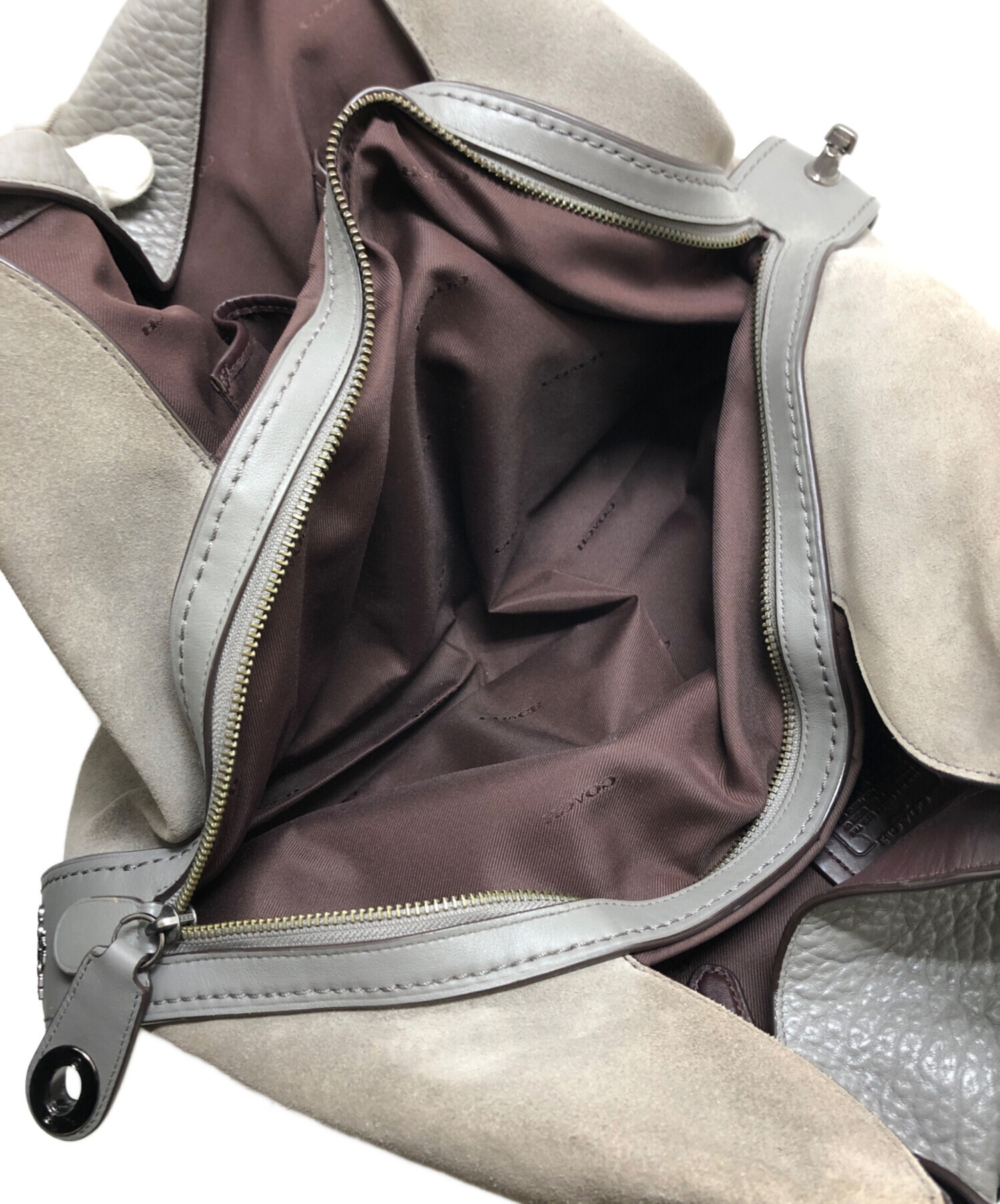 COACH グレー レザー バッグ 中古・古着通販】COACH (コーチ) バッグ グレー サイズ:表記なし