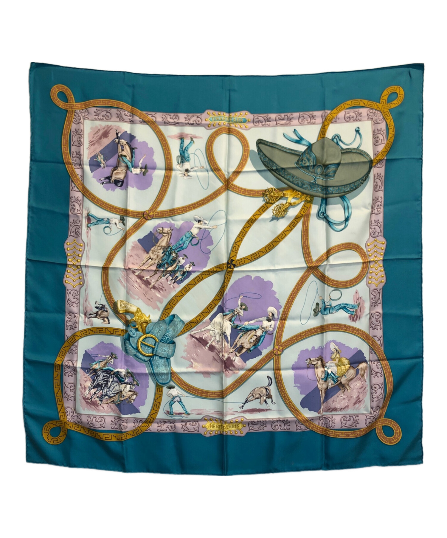 中古・古着通販】HERMES (エルメス) スカーフ ブルー サイズ:表記なし
