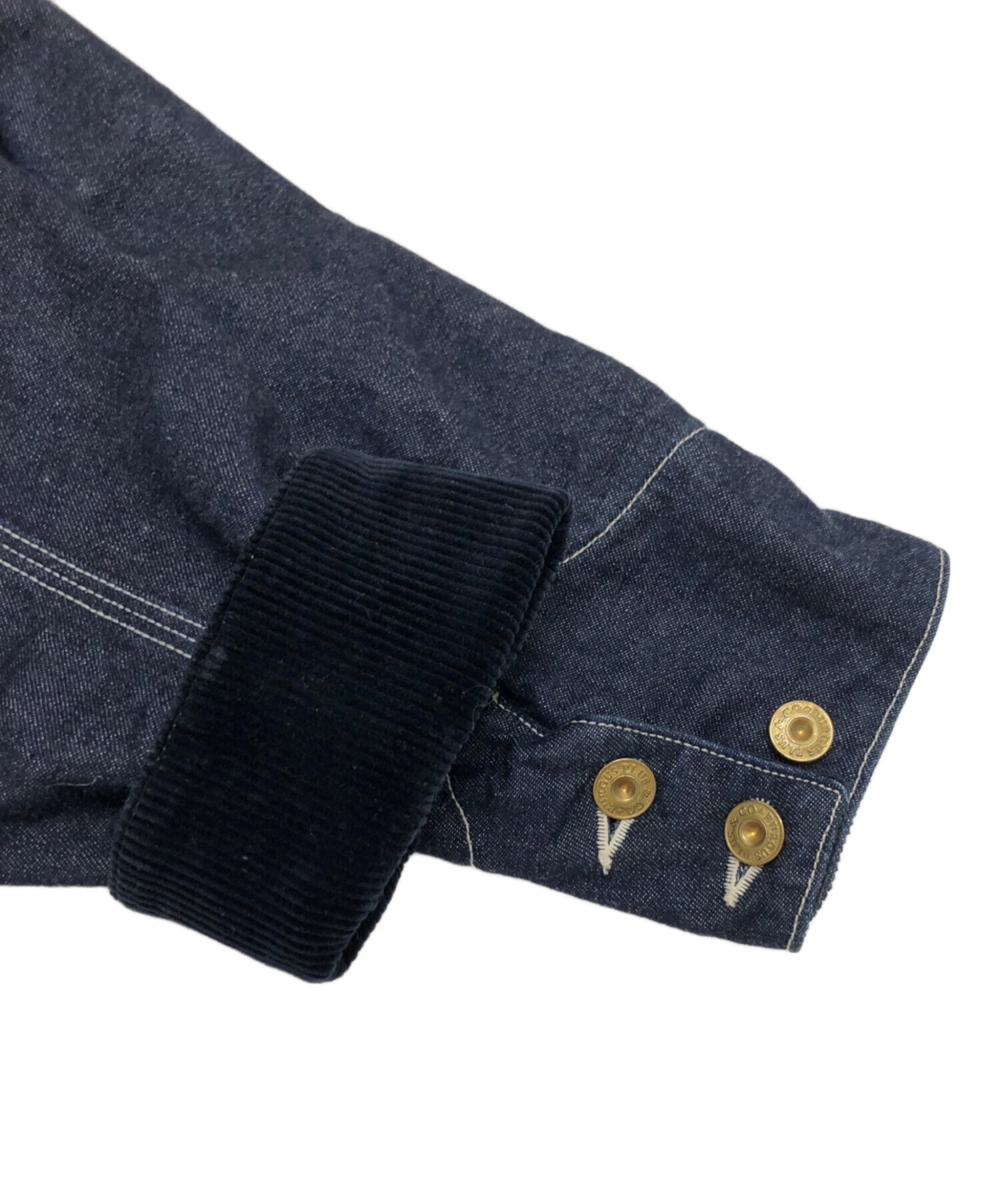【美品】BURGUS PLUS デニムカバーオール！裏ブランケット！完売品！ 中古・古着通販】BURGUS PLUS (バーガスプラス) 裏地ブランケット