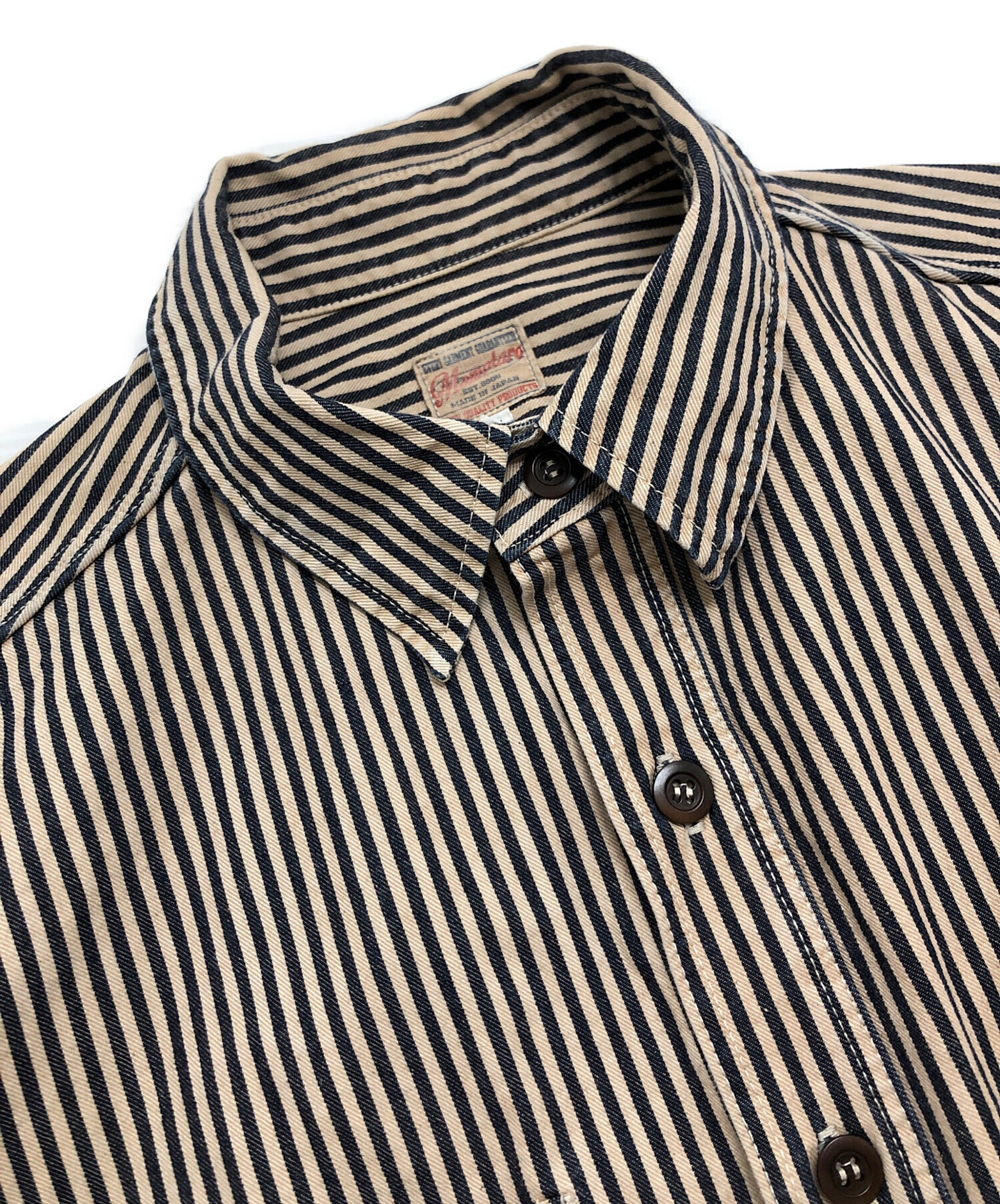 桃太郎ジーンズ★ヒッコリーストライプカバーオール★40 中古・古着通販】MOMOTARO JEANS (桃太郎ジーンズ) ヒッコリー