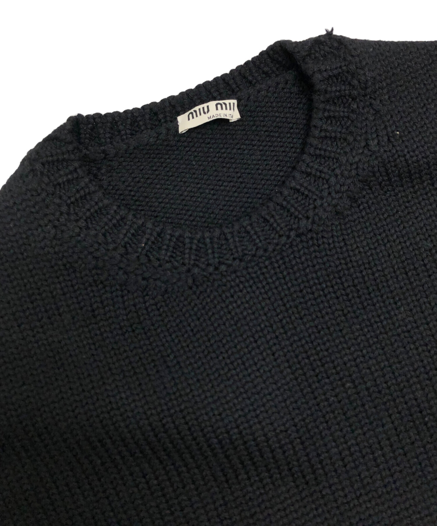 中古・古着通販】MIU MIU (ミュウミュウ) ニット ネイビー サイズ:38
