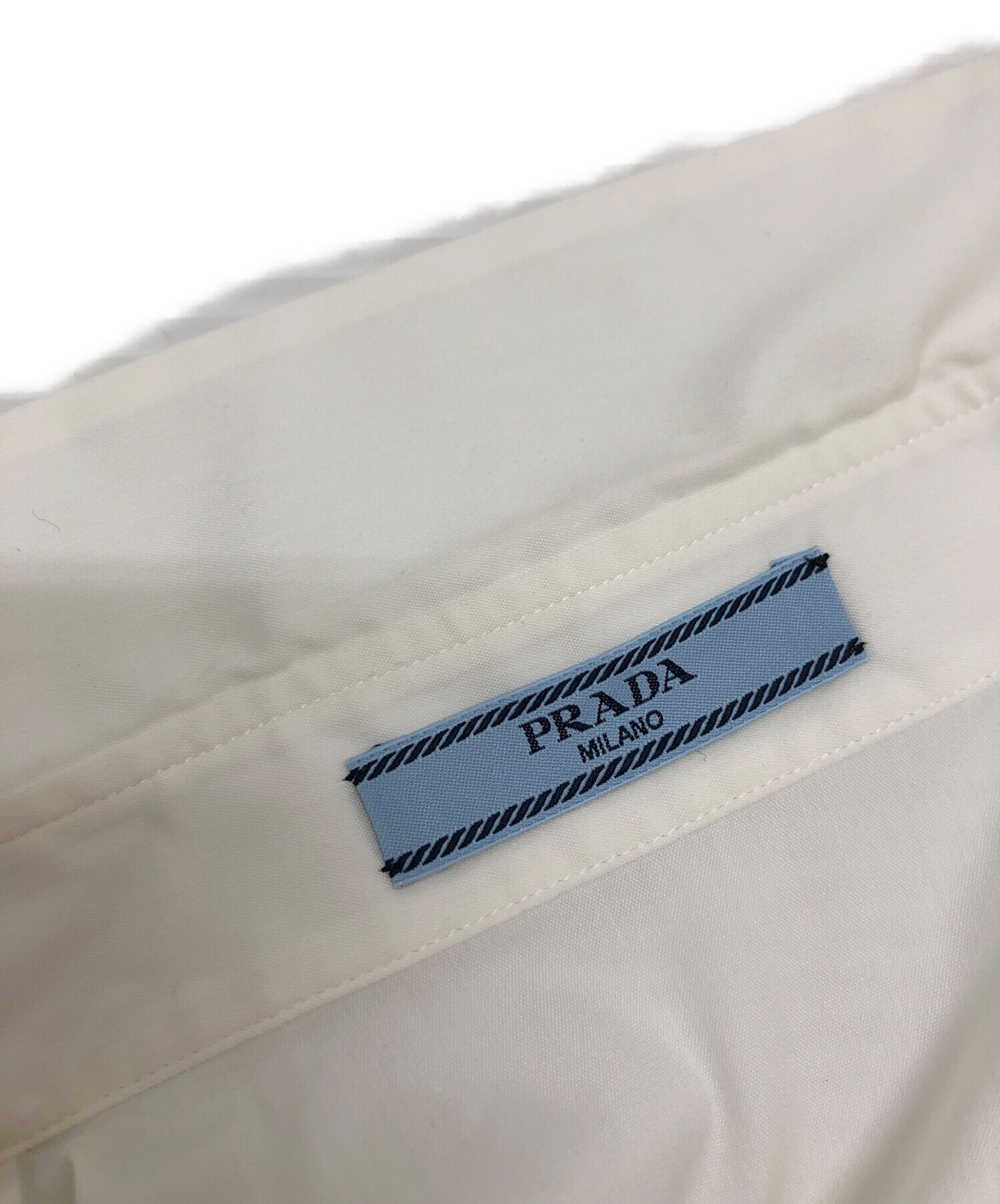 中古・古着通販】PRADA (プラダ) パフスリーブシャツ ホワイト サイズ
