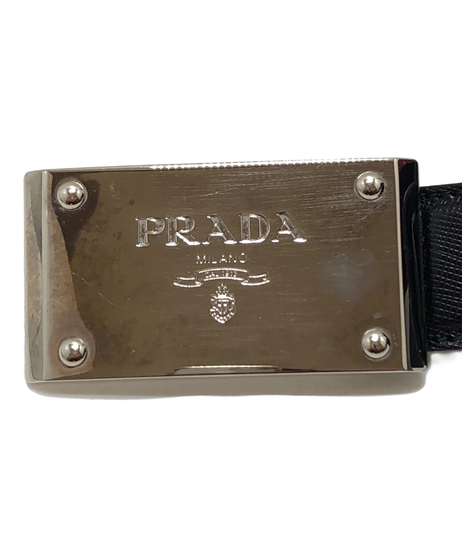 中古・古着通販】PRADA (プラダ) レザーベルト ブラック サイズ:32/80