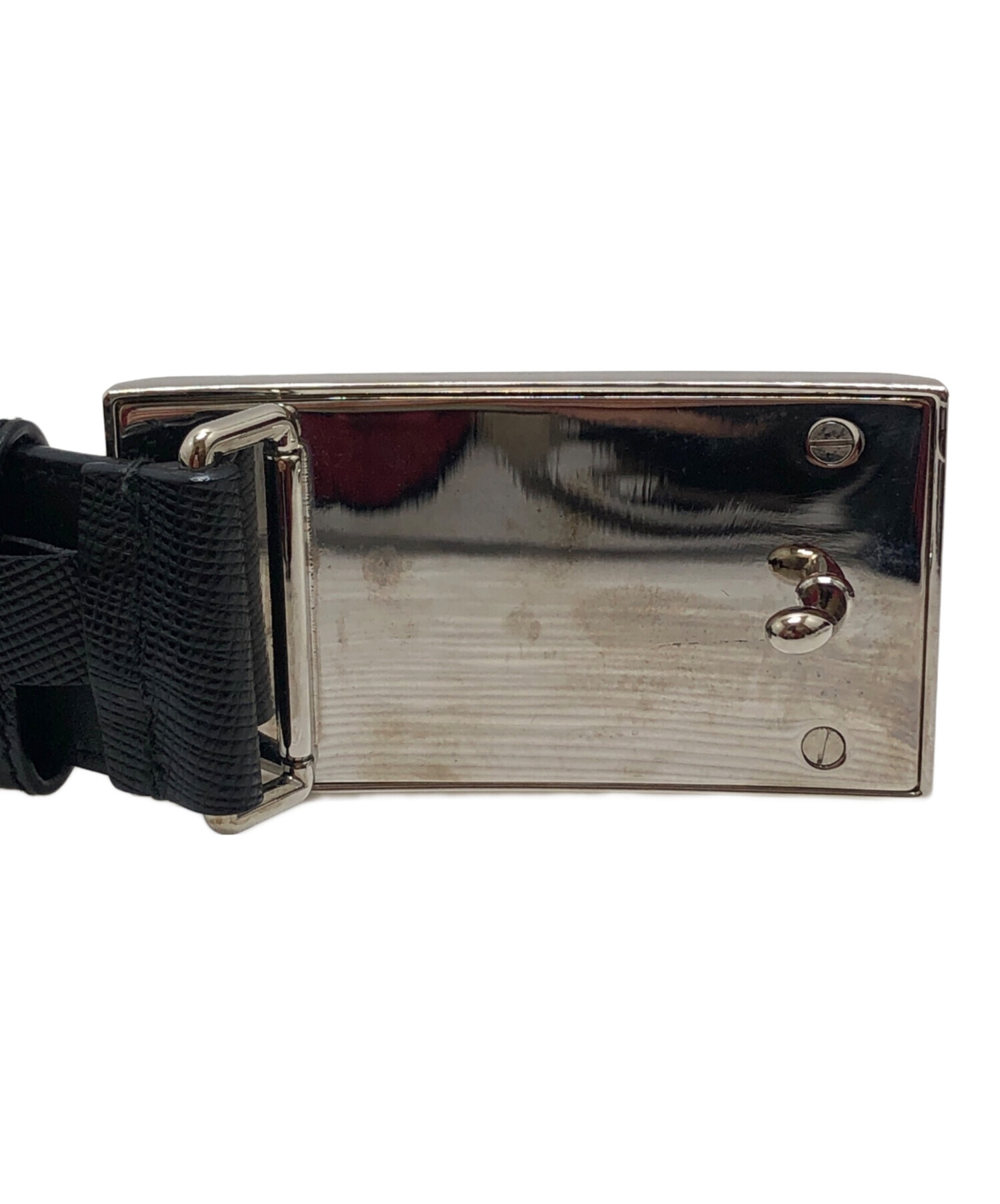 中古・古着通販】PRADA (プラダ) レザーベルト ブラック サイズ:32/80 