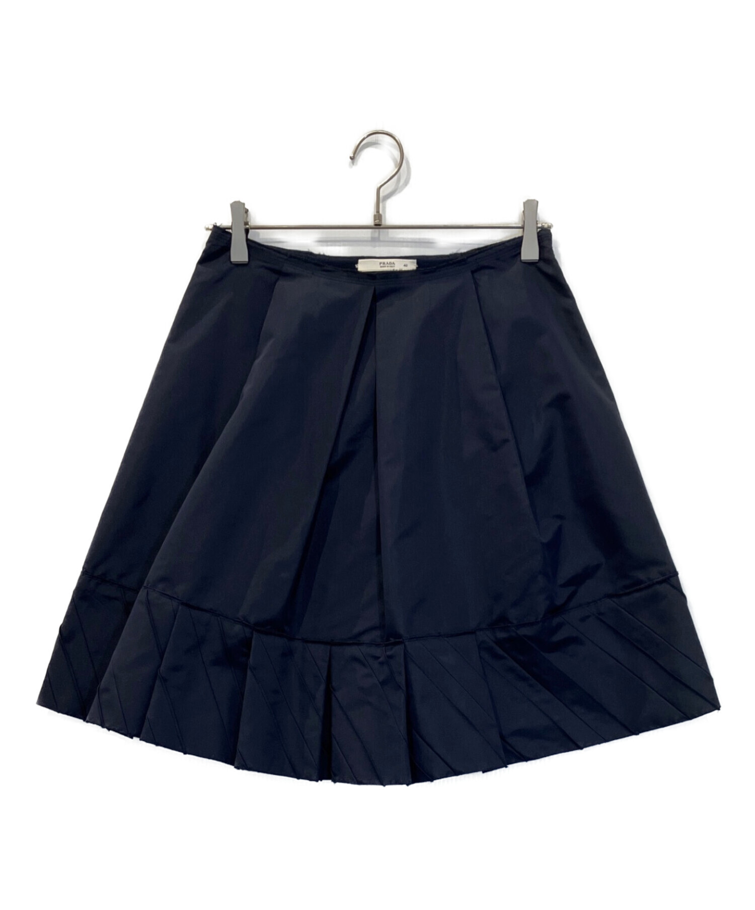 中古・古着通販】PRADA (プラダ) シルク混スカート ネイビー サイズ:40