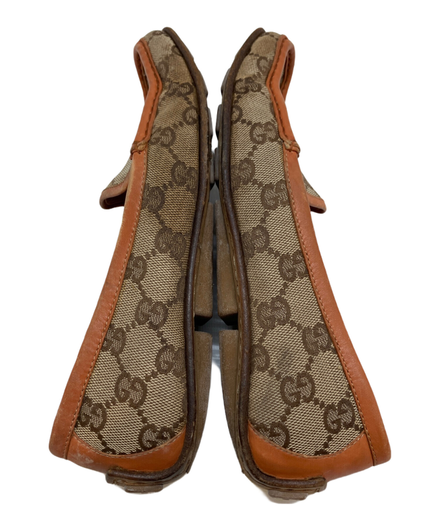 GUCCI ブラウン スエード モカシン ドライビングシューズ 中古・古着通販】GUCCI (グッチ) GGキャンバスドライビングシューズ