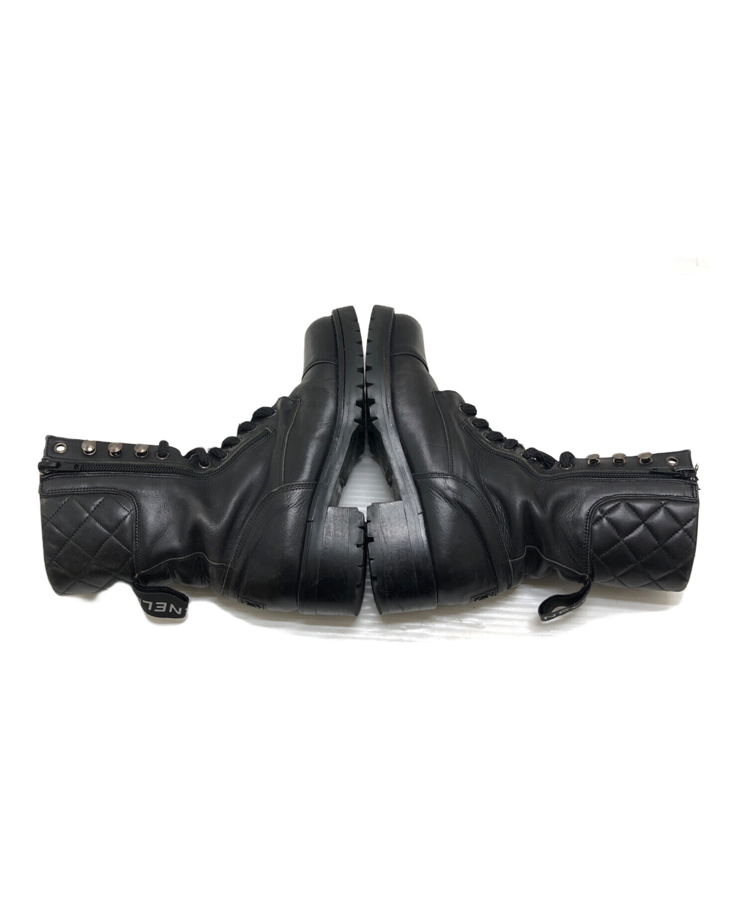 中古・古着通販】CHANEL (シャネル) サイドジップブーツ ブラック