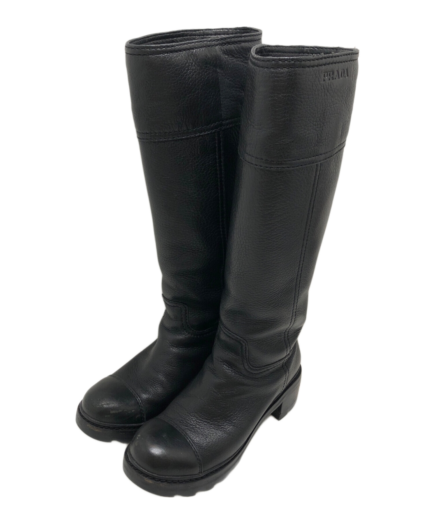 中古・古着通販】PRADA (プラダ) ロングブーツ ブラック サイズ:35 