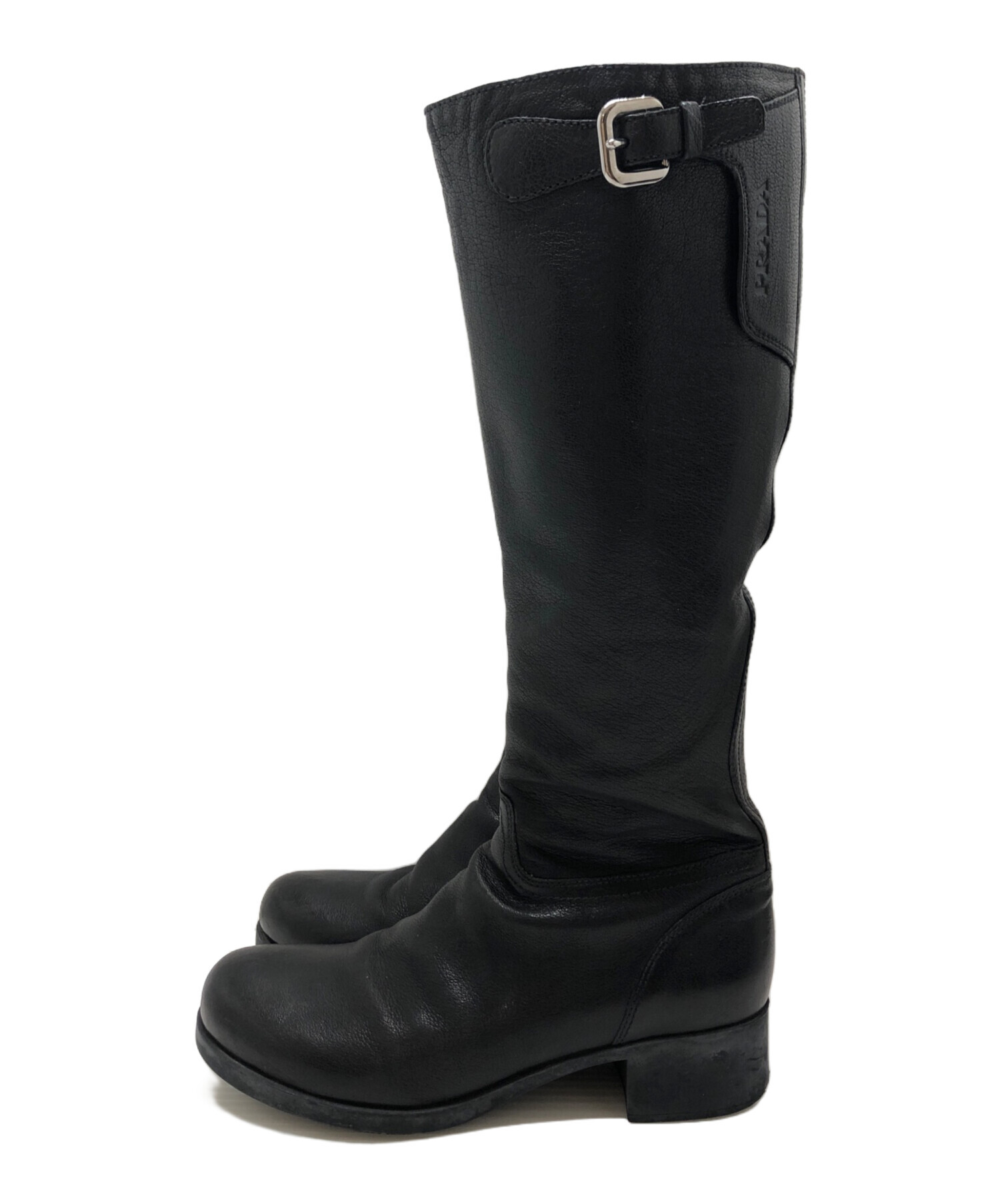 中古・古着通販】PRADA (プラダ) ロングブーツ ブラック サイズ:35 1/2 
