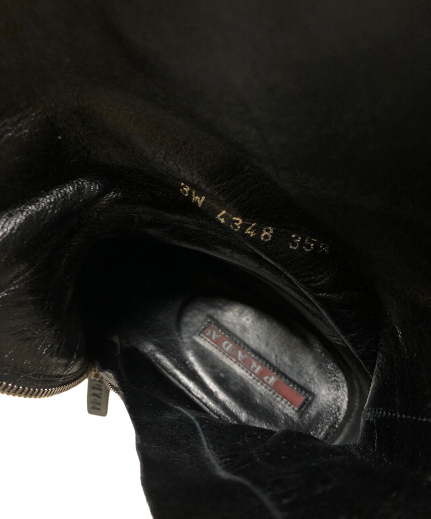 中古・古着通販】PRADA (プラダ) ロングブーツ ブラック サイズ:35 1/2