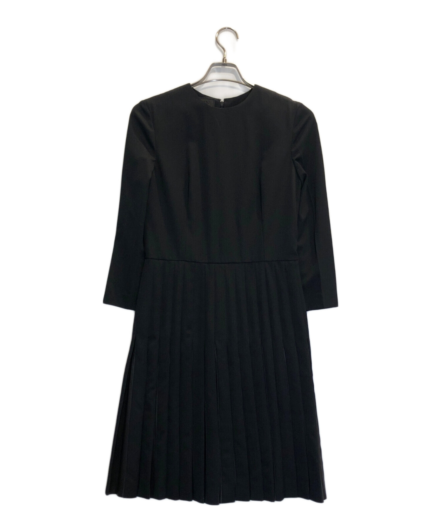 中古・古着通販】PRADA (プラダ) ラムレザー切替プリーツワンピース