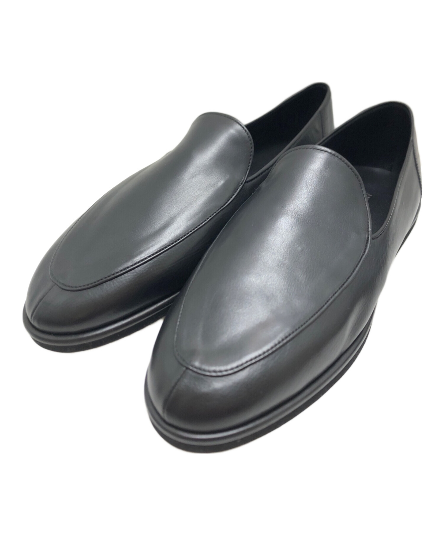SOFT (オーラリー) 中古・古着通販】AURALEE size4 レザー カーフヌバック オーラリー AURALEE LEATHER ブラック LOAFERS ジャケット・アウター