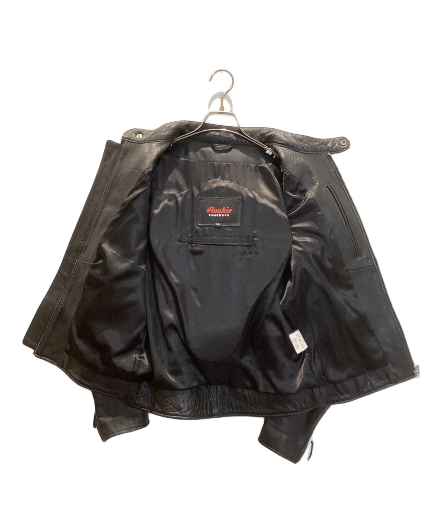 未使用級　ルーキーレザーズ 大きい 3L シングルライダース レザージャケット 中古・古着通販】Rookie (ルーキー) ライダースジャケット ブラック