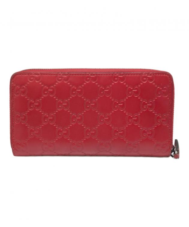 中古・古着通販】GUCCI (グッチ) 長財布 レッド サイズ:表記なし