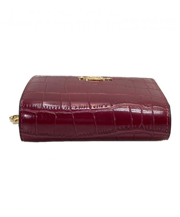 中古・古着通販】COACH (コーチ) クロコ型押し2つ折り財布 レッド