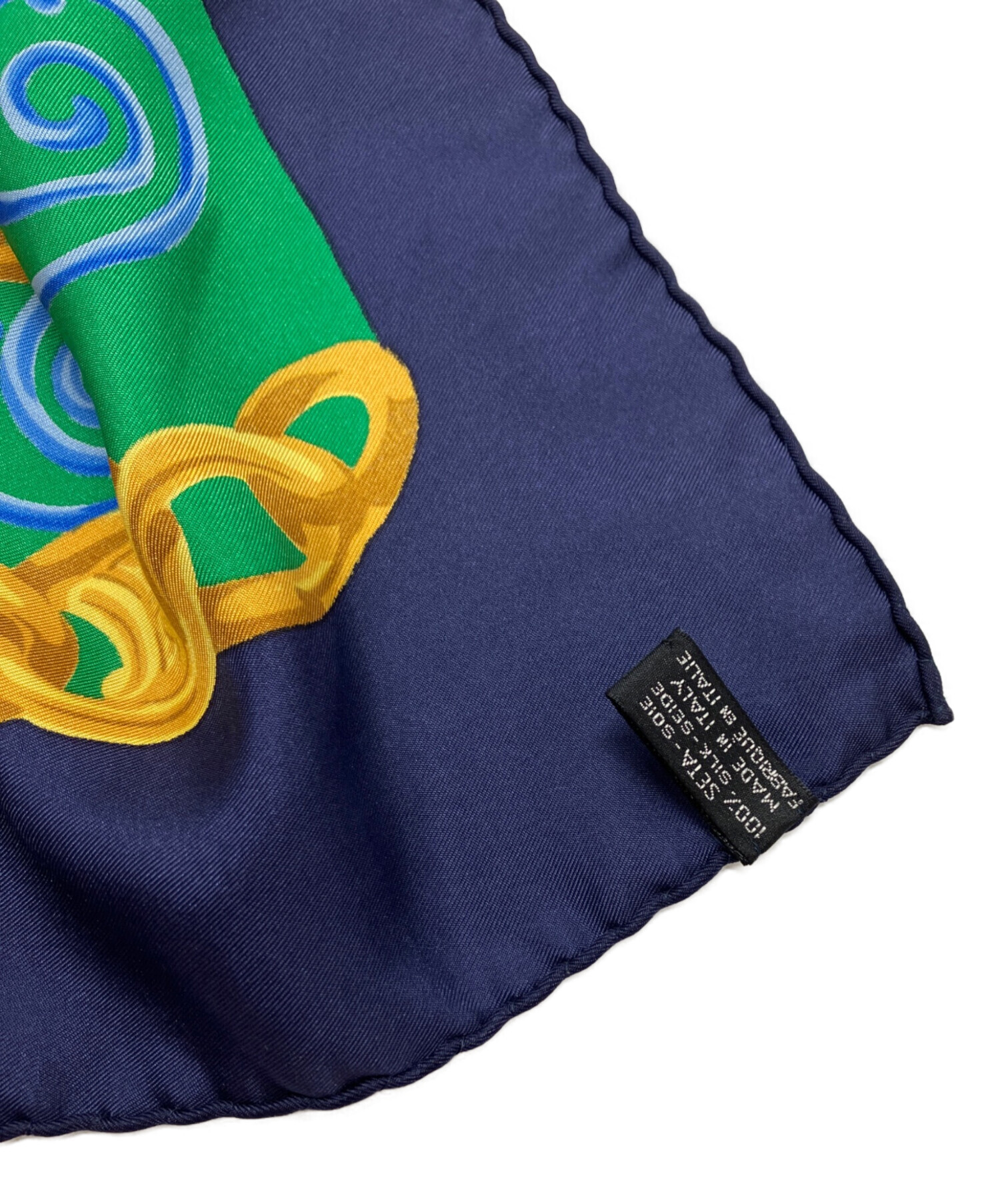 中古・古着通販】CELINE (セリーヌ) シルクスカーフ ネイビー