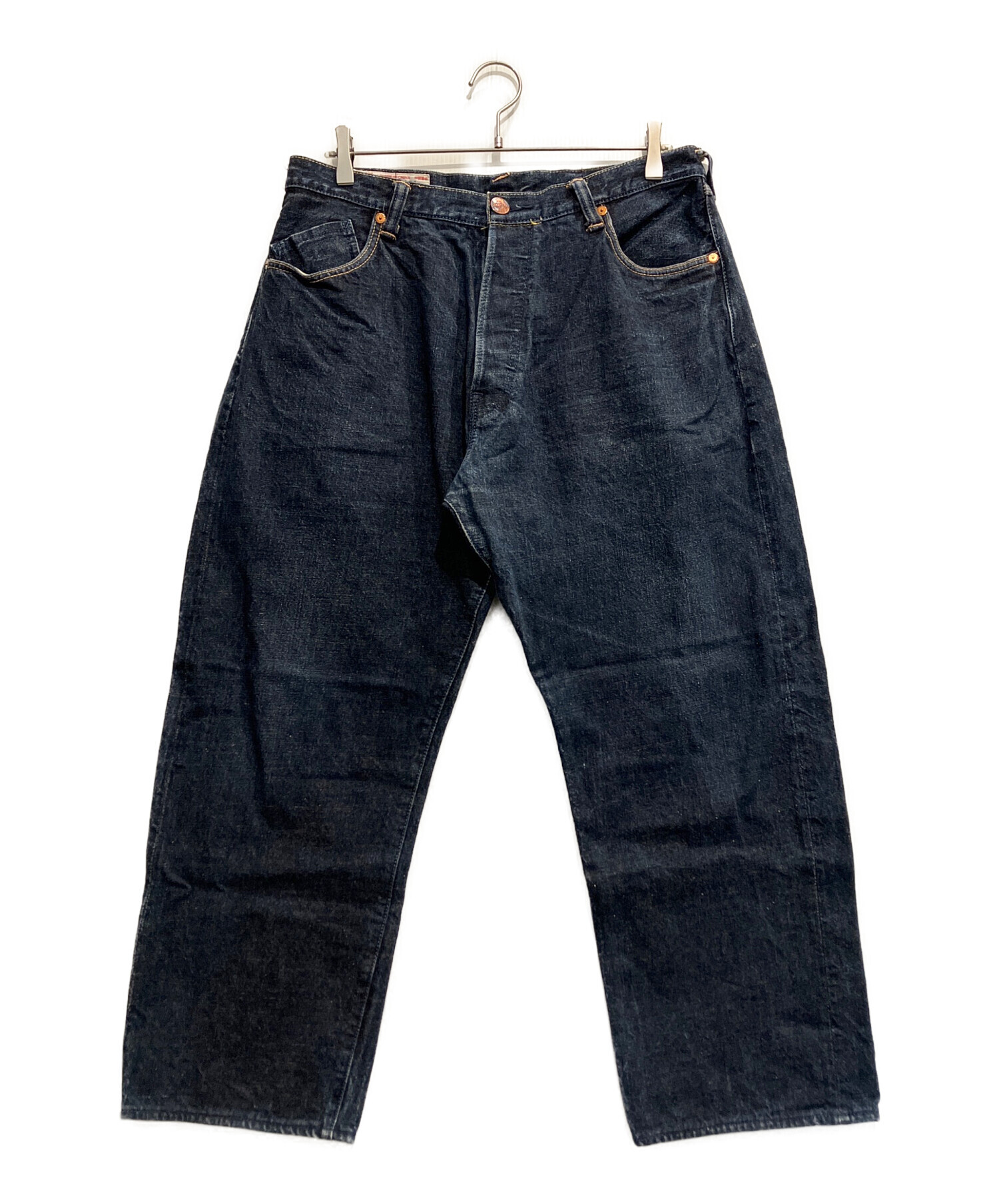YAMANE デニムパンツ レザーパッチ エヴィス系 W34 中古・古着通販】YAMANE (ヤマネ) EVISU (エヴィス) デニムパンツ